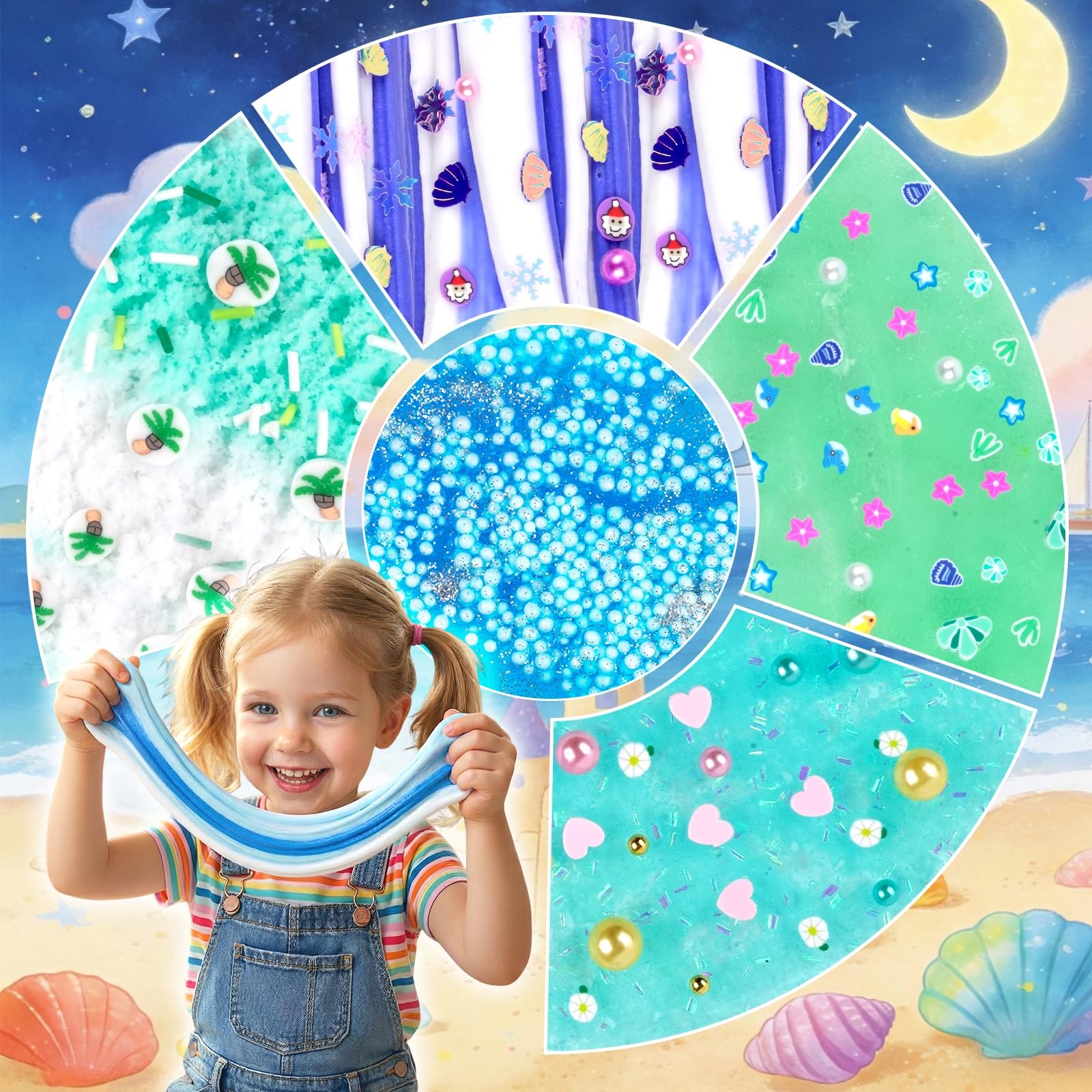 Slime Kit 12 Pack Blue DIY Fluffy Cloud Butter Clear Model 11885 Slimes
