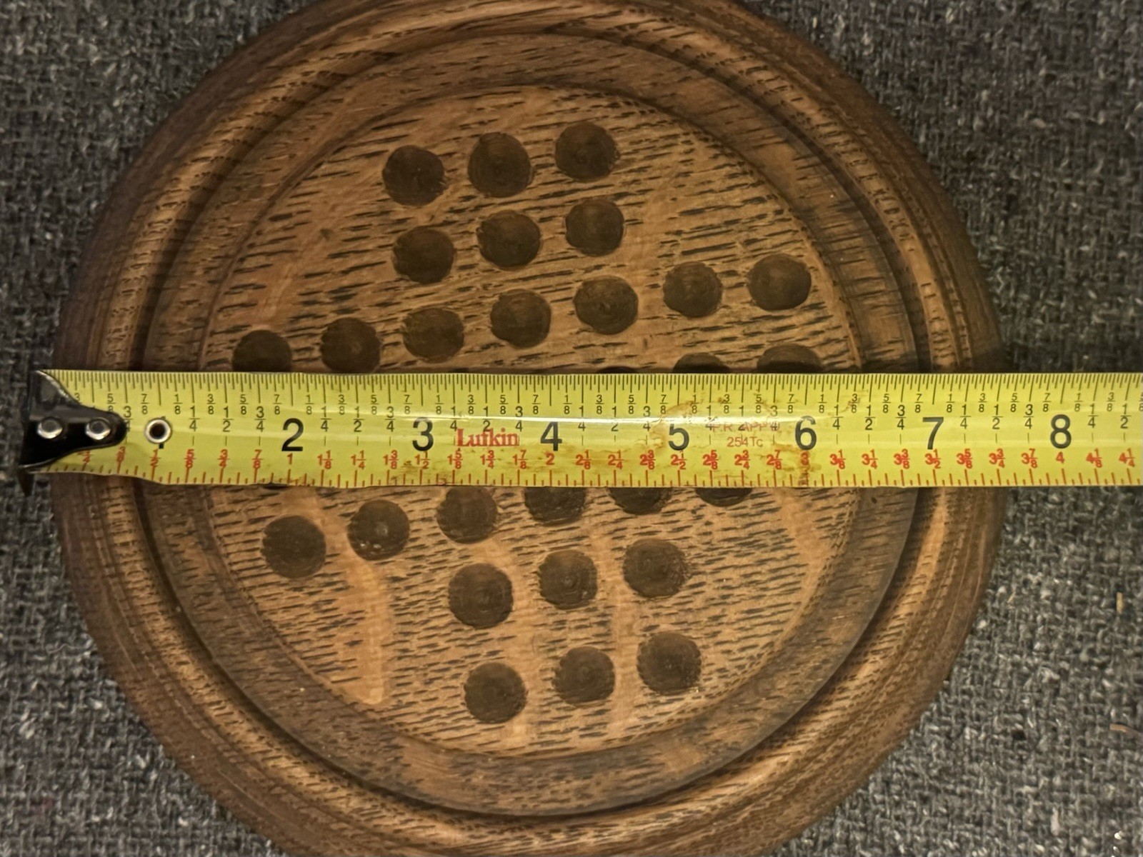 Wooden Solitaire Circular Game Board Strategy Board Game – BOARD ONLY