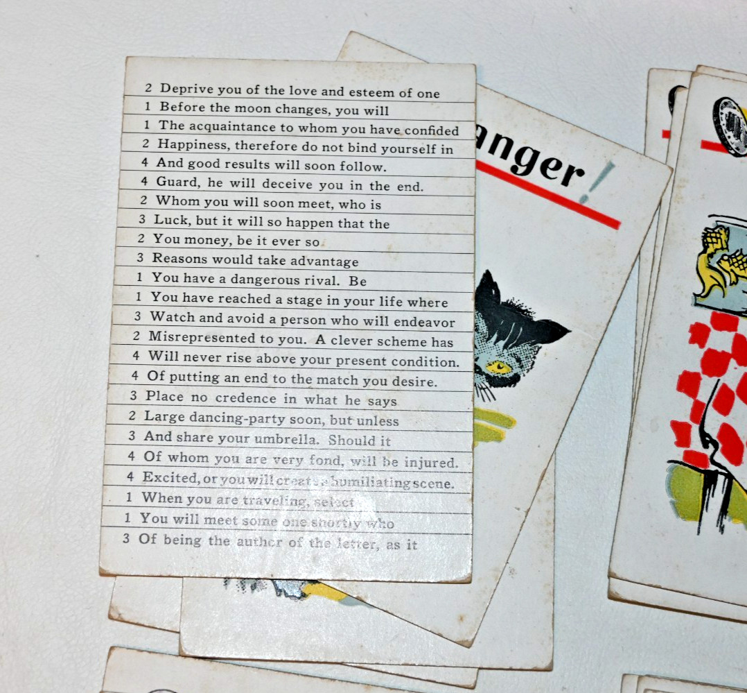 Vintage 1940s Parkers Brothers The Black Cat Fortune Telling Game Complete (B3)