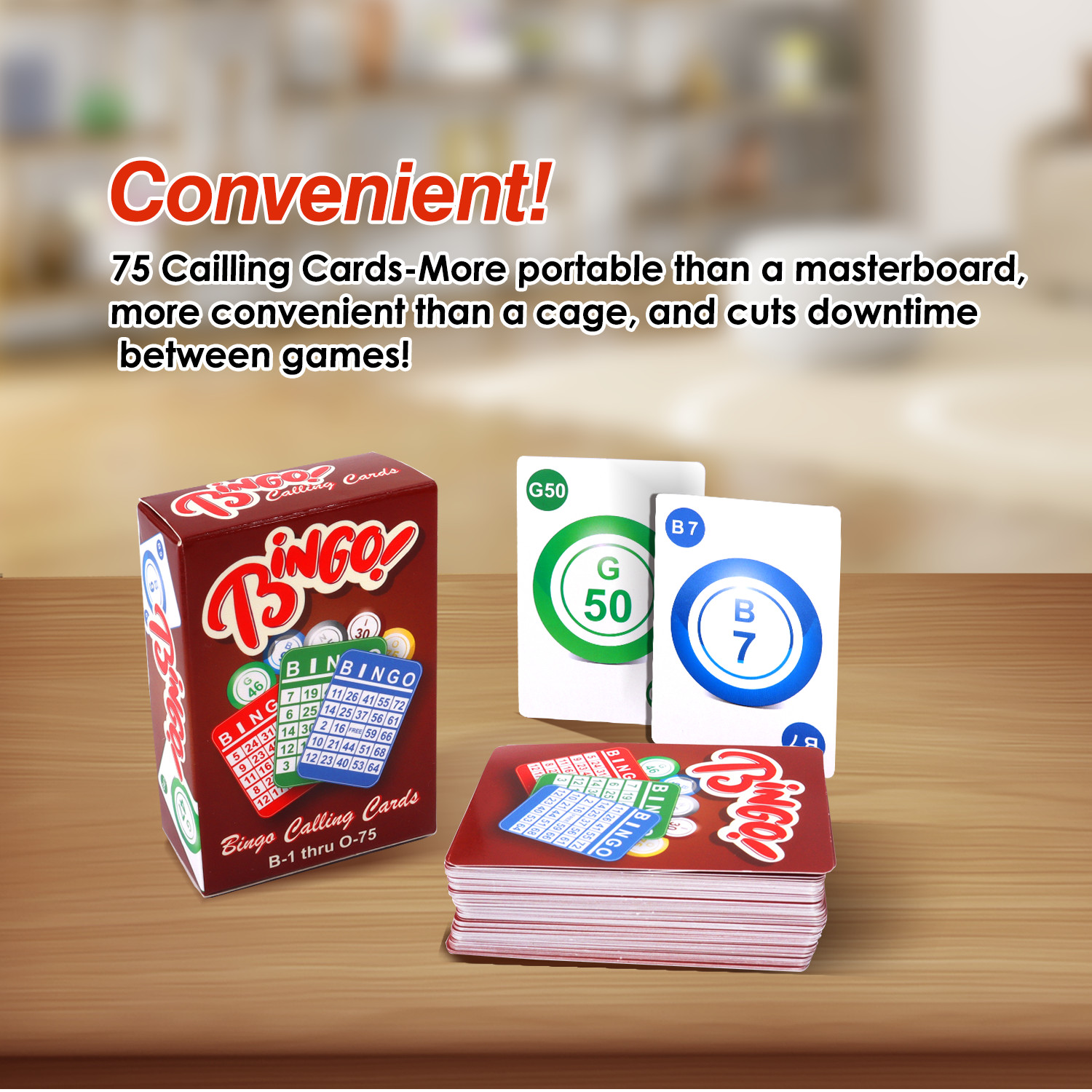 Bingo Game Complete Set w/50 Bingo Cards, 500 Bingo Chips/Bingo Calling Cards