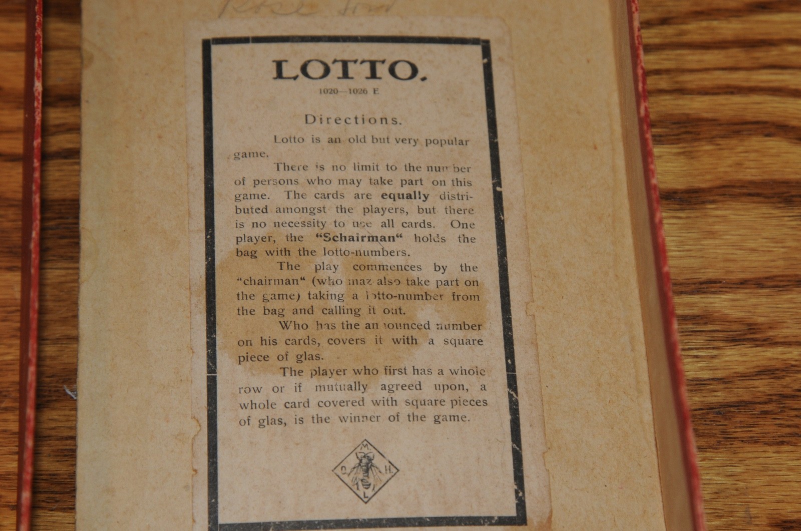 Rare Victorian Vintage Antique Lotto Game LOTTO 1800s/1900s Traditional Game Old