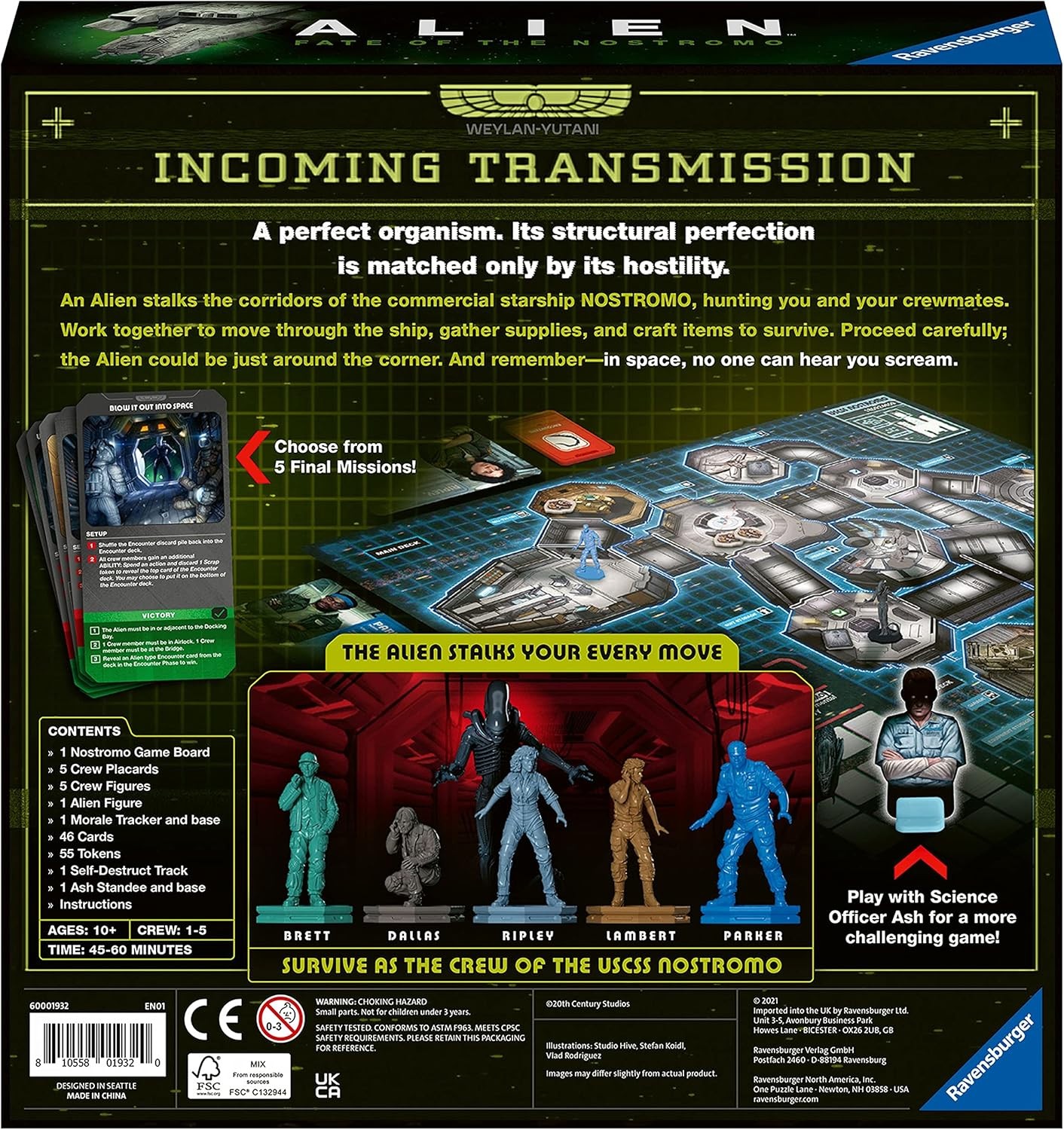 Ravensburger Alien Fate of the Nostromo Board Game Cooperative Strategy Suspense