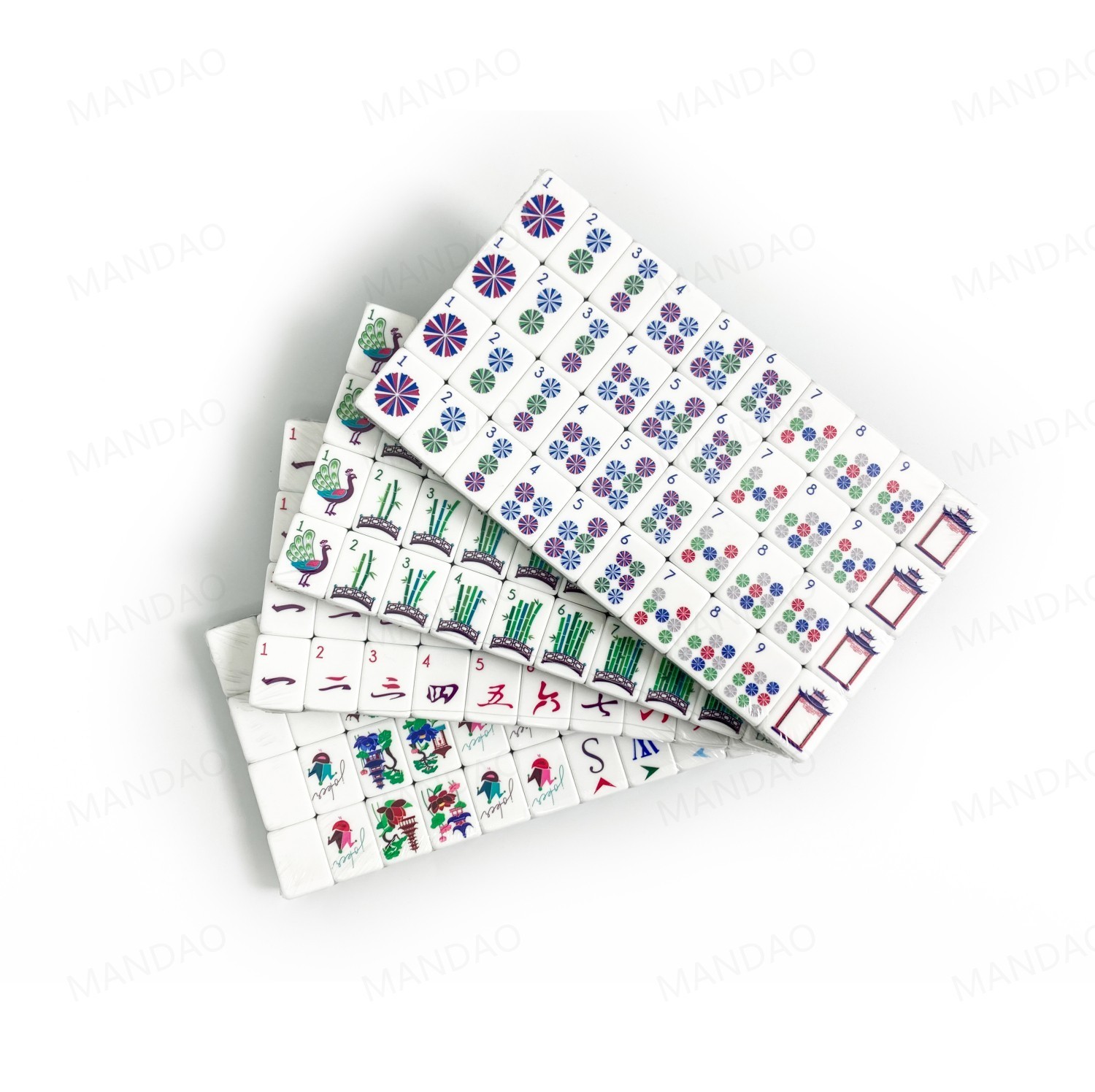 NEW! Vibrant Layered Mahjong Tiles – American Set 160 Tiles – Navy Blue