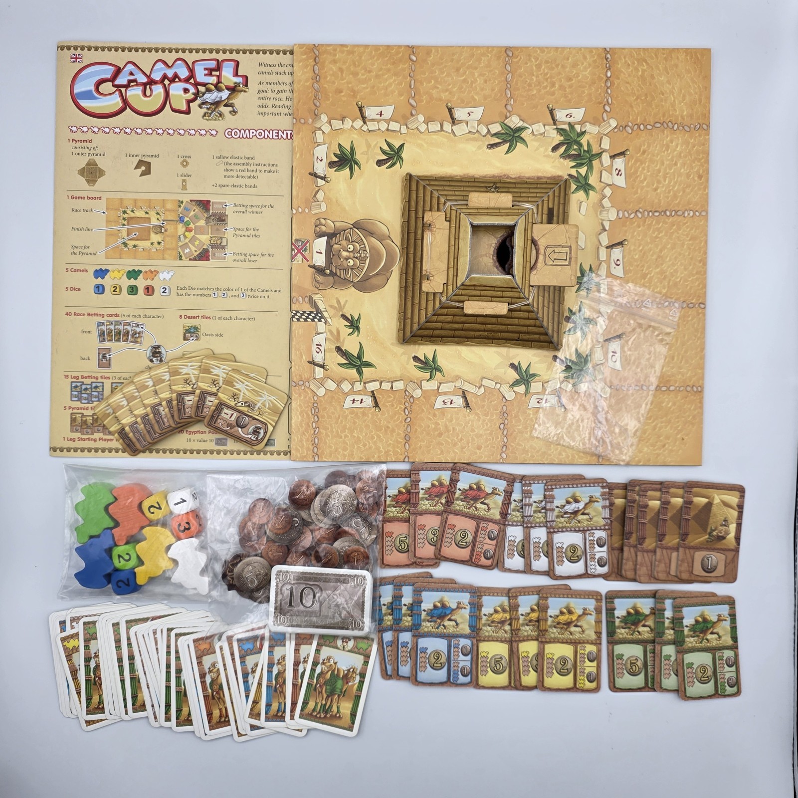 Camel Up Cup Board Game 100% Complete Pegasus Games Stephen Bogen EUC