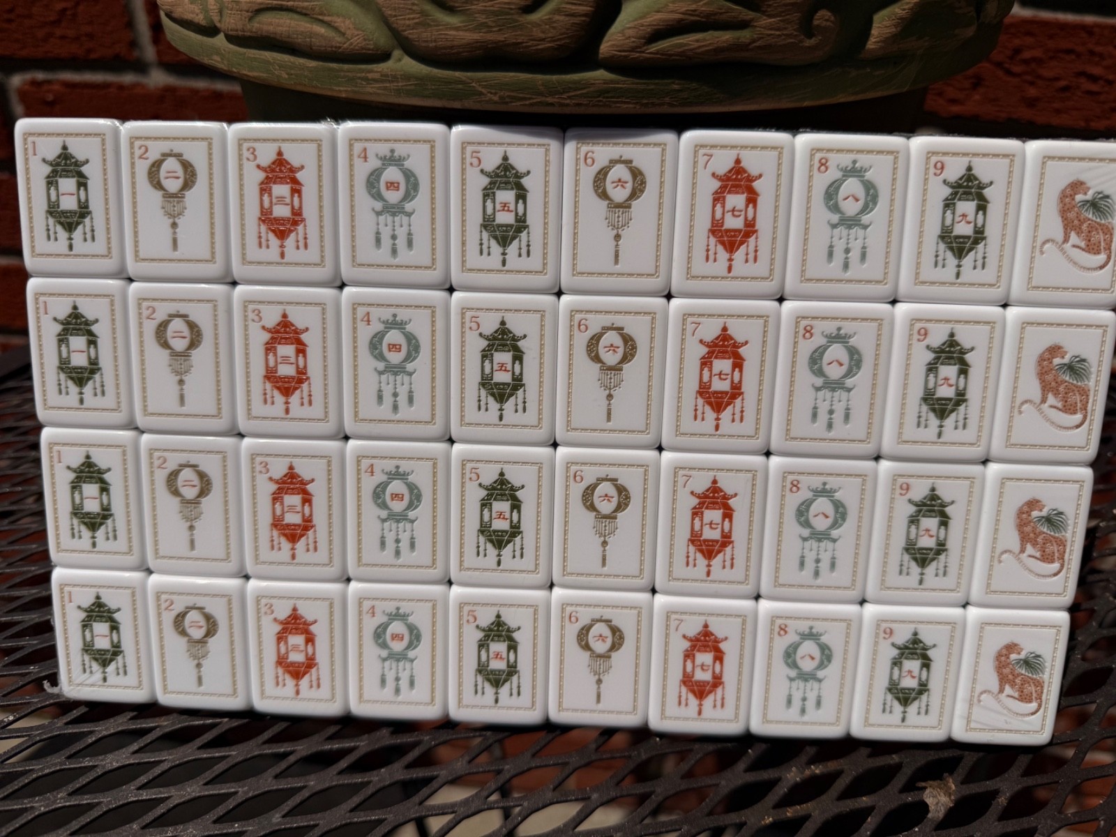 Lotus mahjong tiles