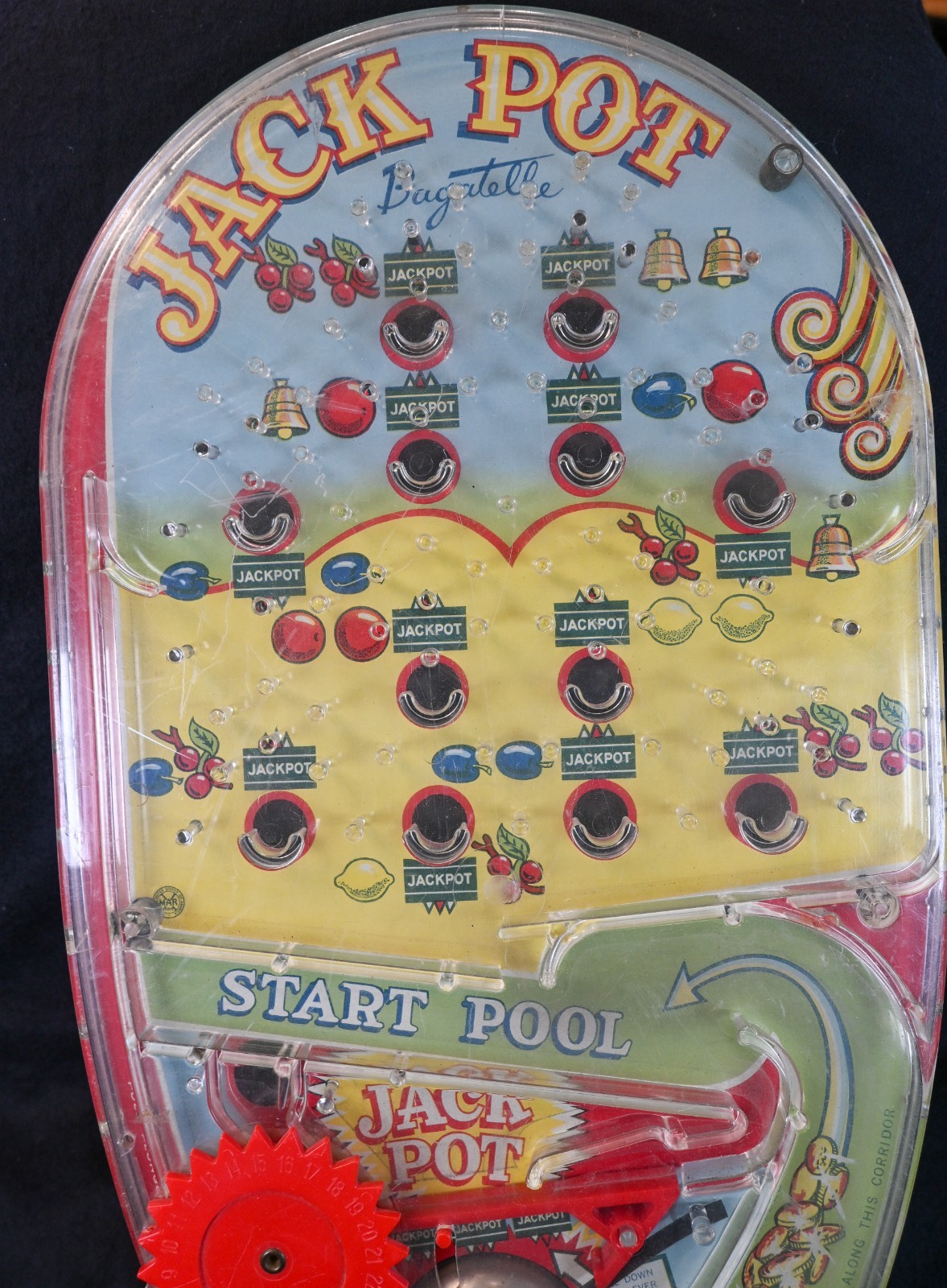 Vintage JackPot Bagatelle Marble Game, Marx, 1950’s, Free Shipping, RRCA, S1658