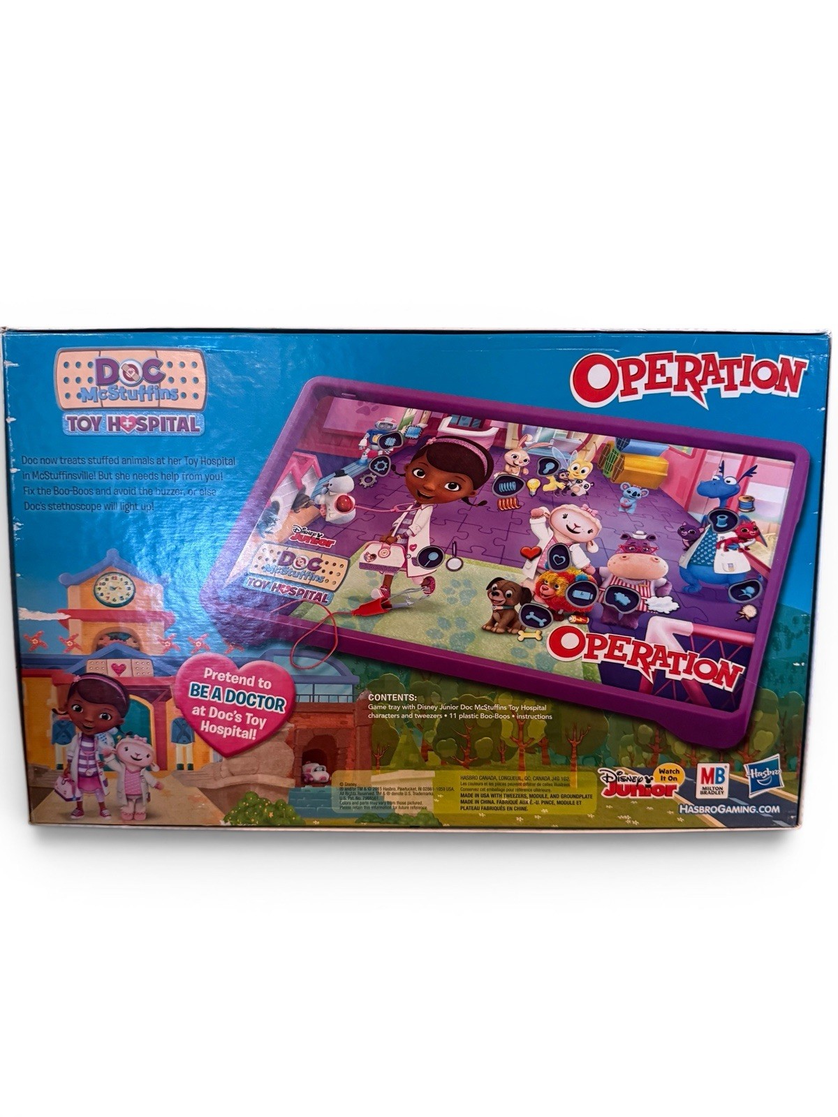 2013 Hasbro Disney Junior Doc McStuffins Operation Game Tested (not complete)
