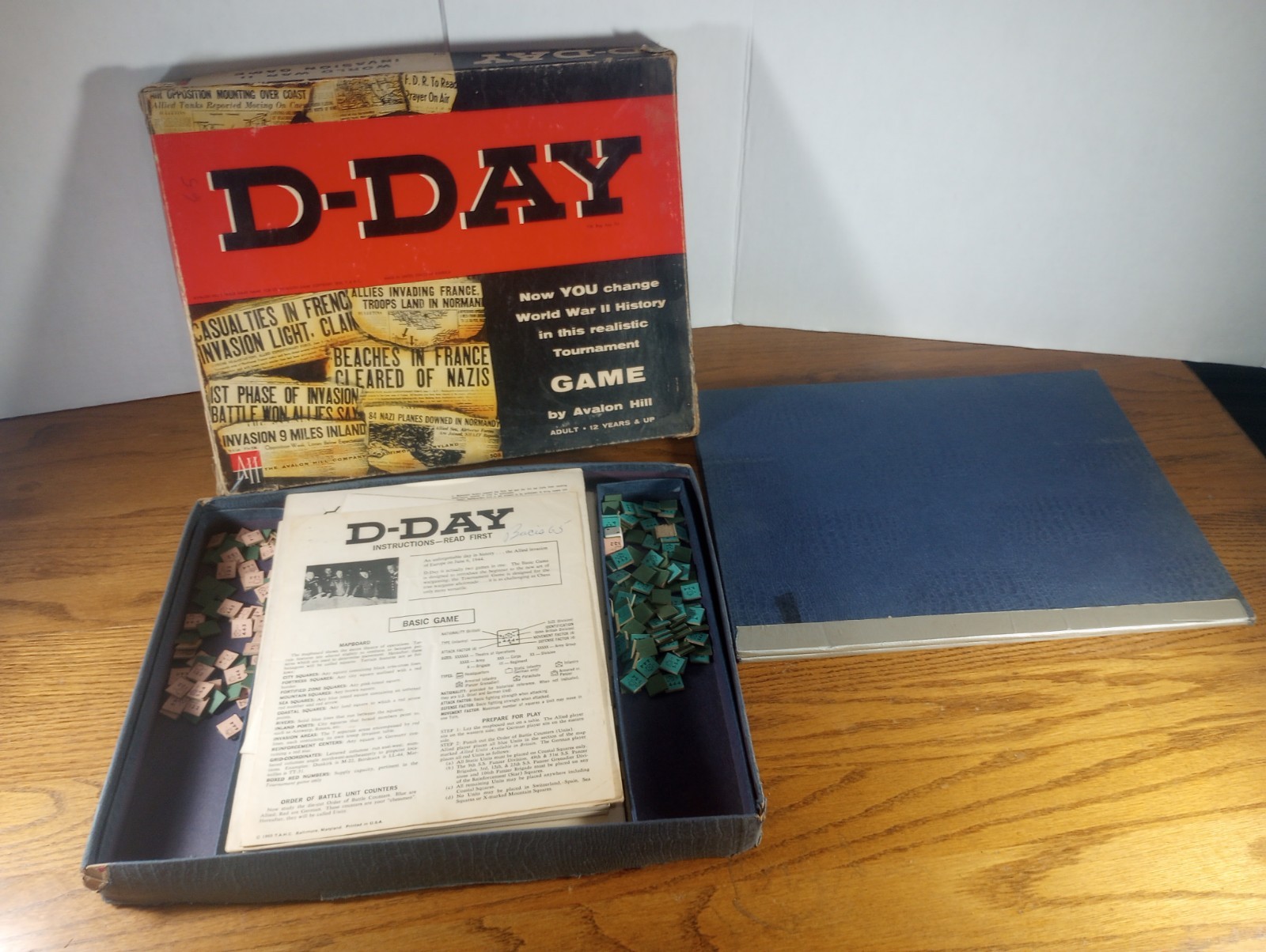 Vintage 1961 D-Day World War II Invasion Board Game #508 Avalon Hill WWII D Day