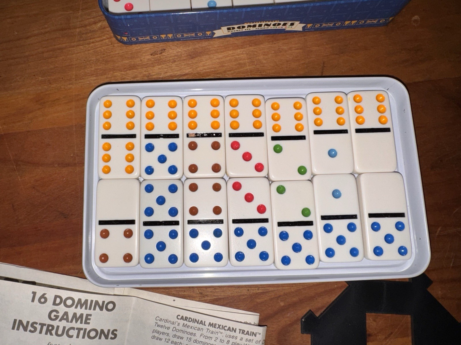 Collectors Dominoes, Double Six, Jumbo Color Dot, Age 4+, 16 Games-Starter Piece