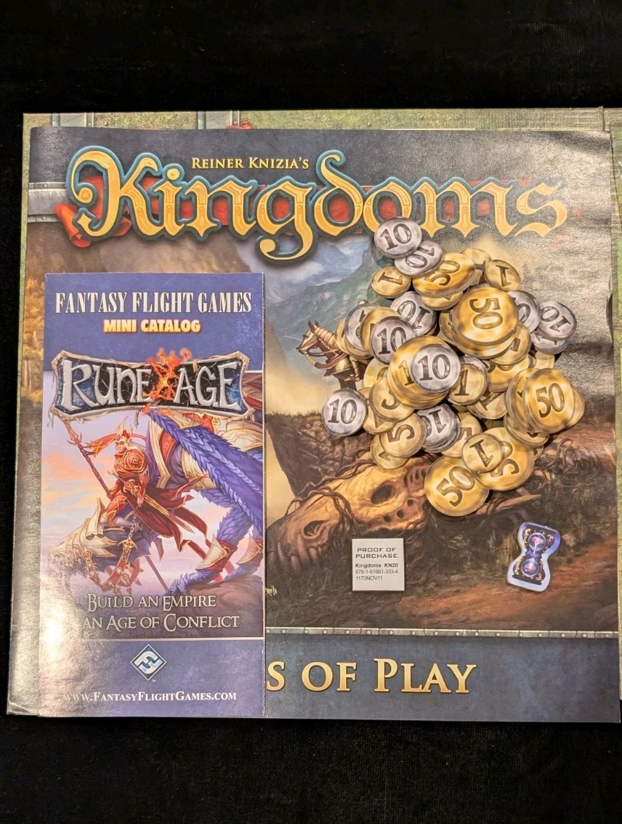 2011 Kingdoms By Fantasy Flight Games & Reiner Knizia Verified Complete FFG