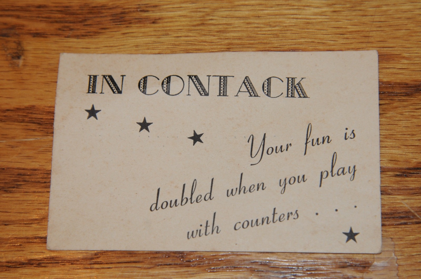 1939 Vintage Antique Parker Brothers Contack Game Exiting Fun Traditional Game*