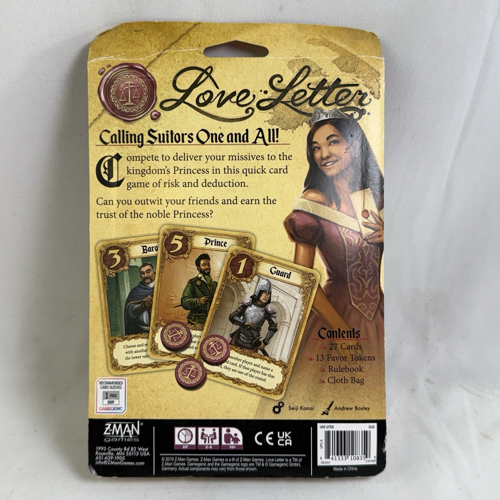 Love Letter New Edition Card Game w/ Bag Z-Man Games