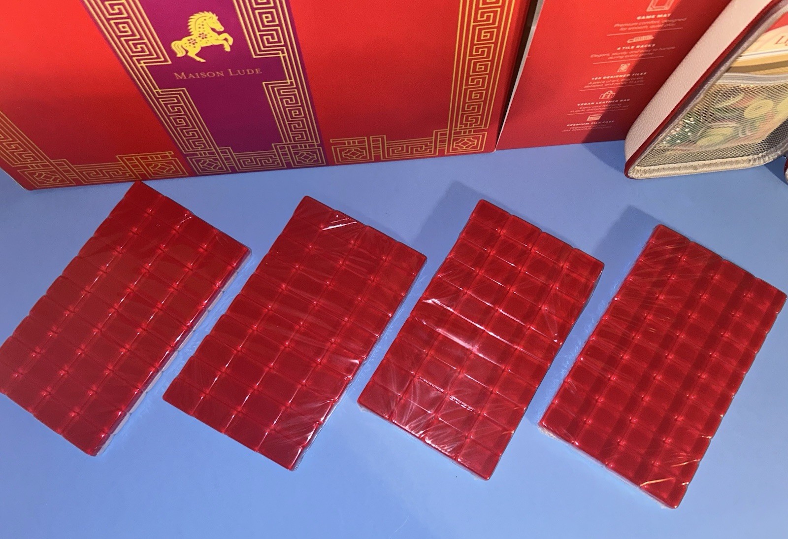 Deluxe Acrylic HORSE LUNAR YEAR Edition Mahjong Starter Kit Maison Lude Open Box