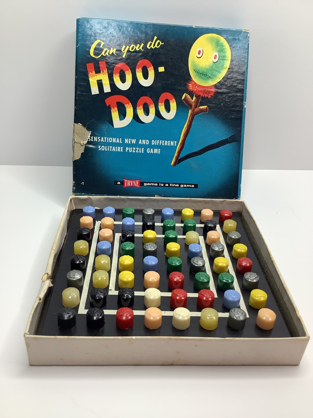 Hoodoo 1950s Vintage Game Voodoo Peg Puzzle Solitaire Tryne Games Hoo-Doo *READ*