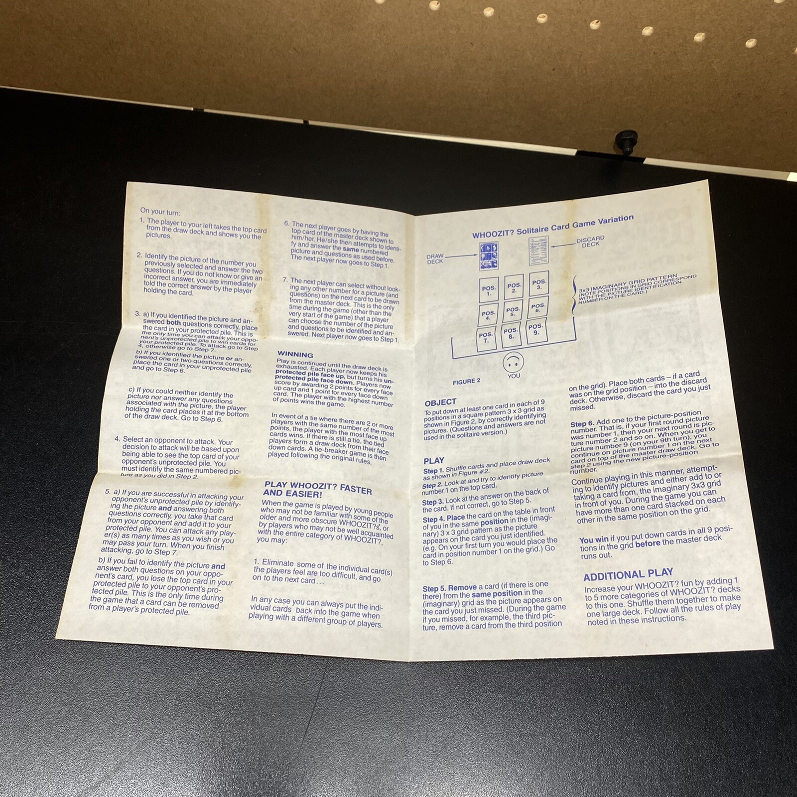 Pocket Whoozit? INSTRUCTIONS ONLY-Picture game – 450 pictures, 1350 questions