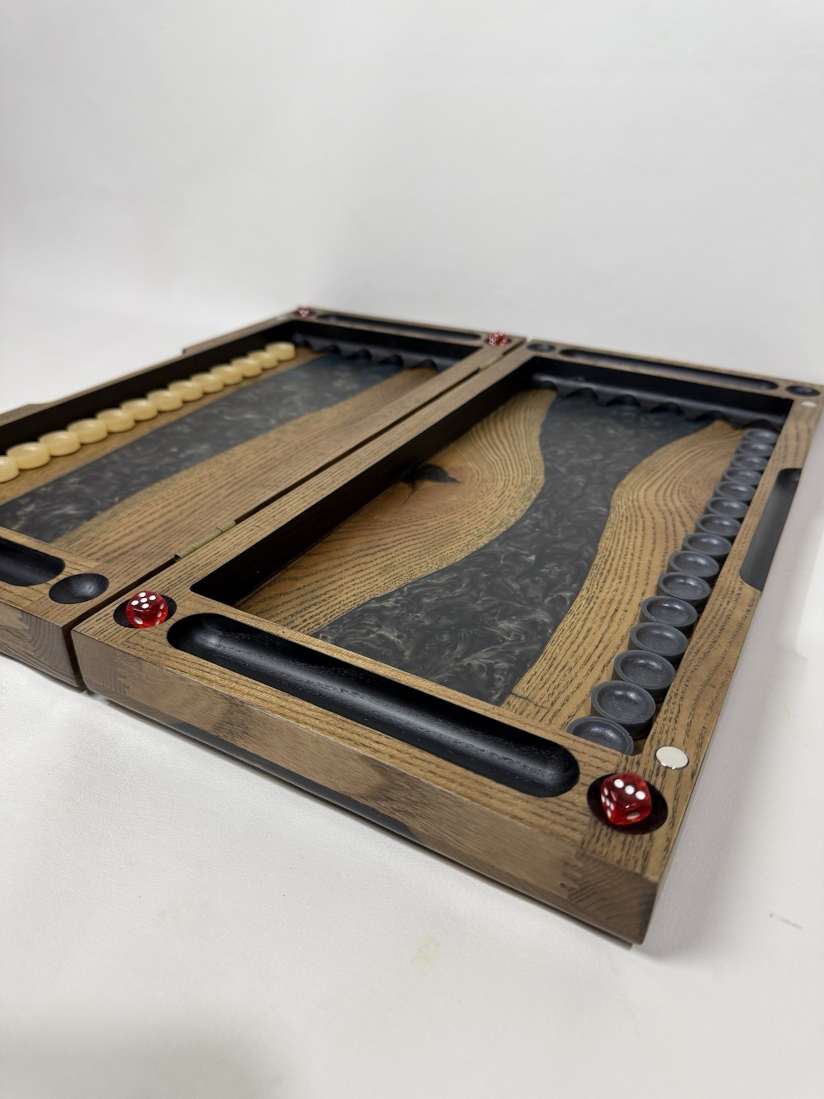 Luxury Wooden Backgammon with Epoxy Resin