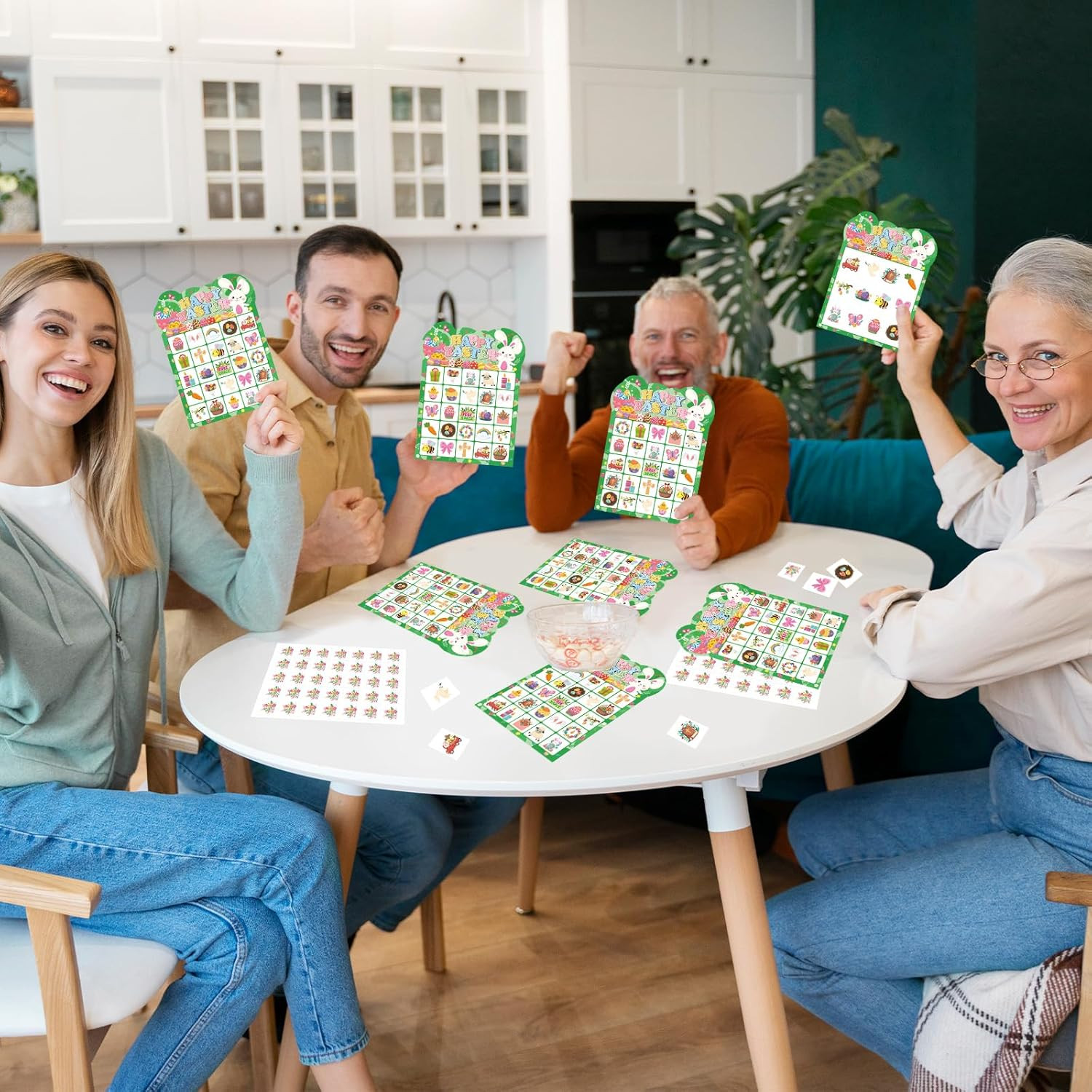 Easter Bingo Games, 24 Players Easter Bingo Cards for School Classroom Family Ho
