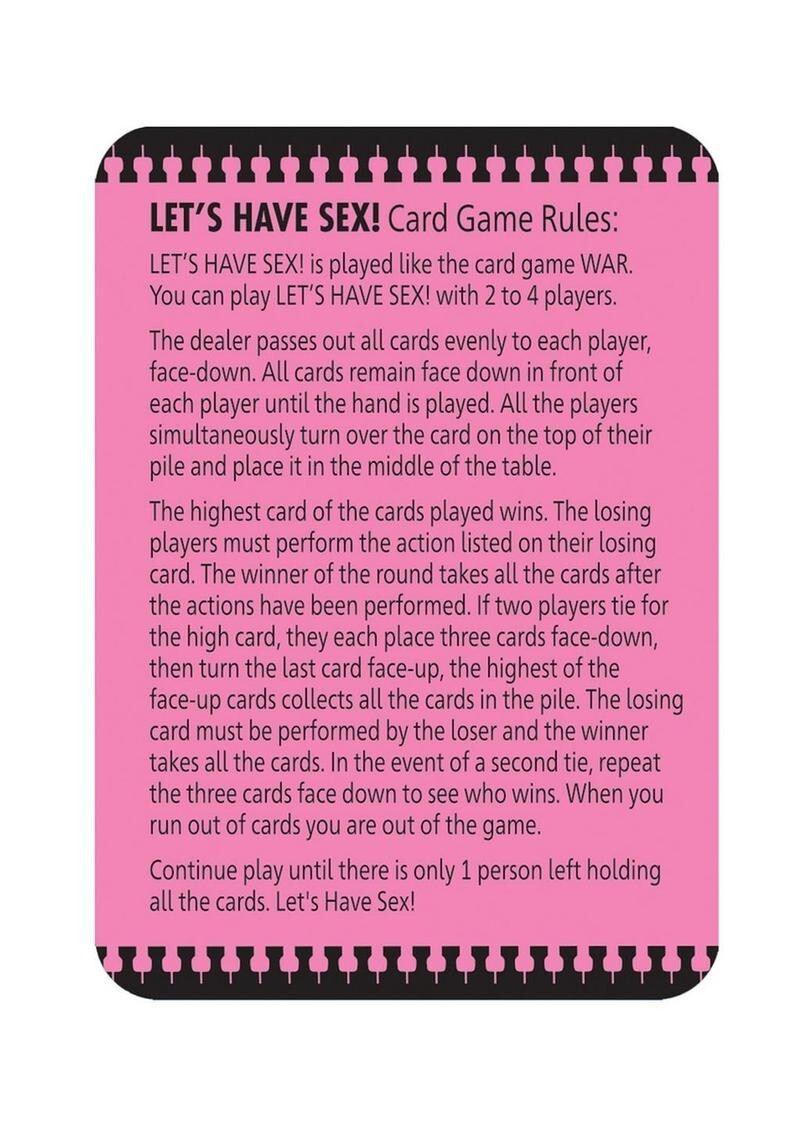 Let’s Have Sex Card Game Couples Foreplay Fun