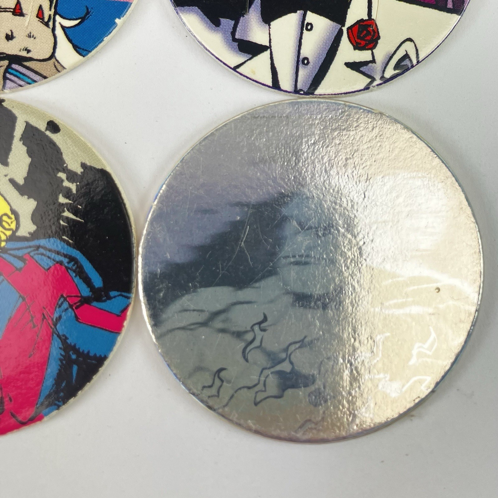 Lot of 20 Pogs Marvel Comics From 1994 X-Men Spiderman Ghost Rider Fantastic 4