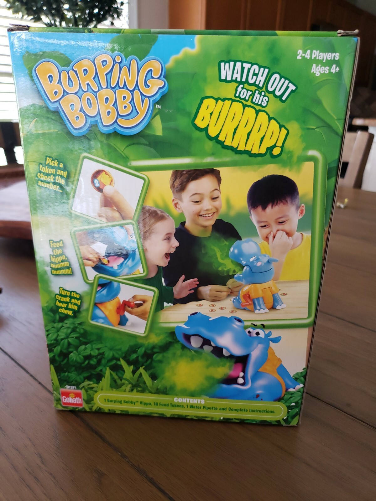 Brand New Burping Bobby Hippo Game by Goliath 2-4 Players Ages 4+ 🦛