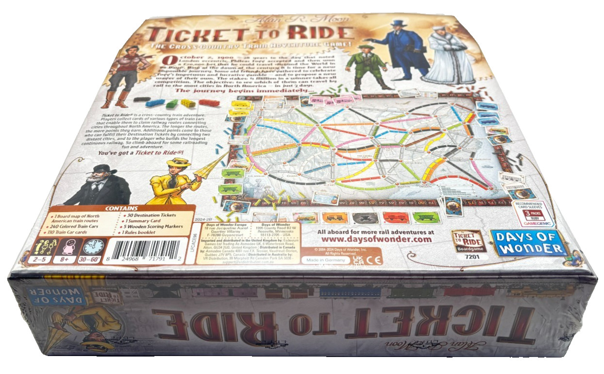 Ticket to Ride: Days of Wonder- Board Game- New / Factory Sealed!