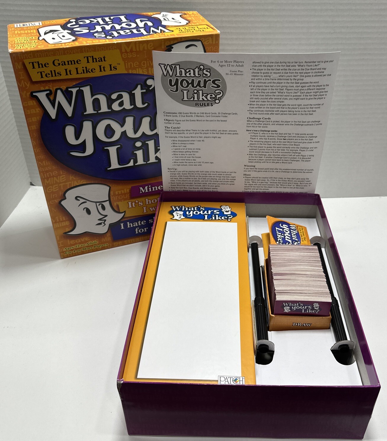 WHAT’S YOURS LIKE Game Verified Complete Party Game 4 or More Players 12+
