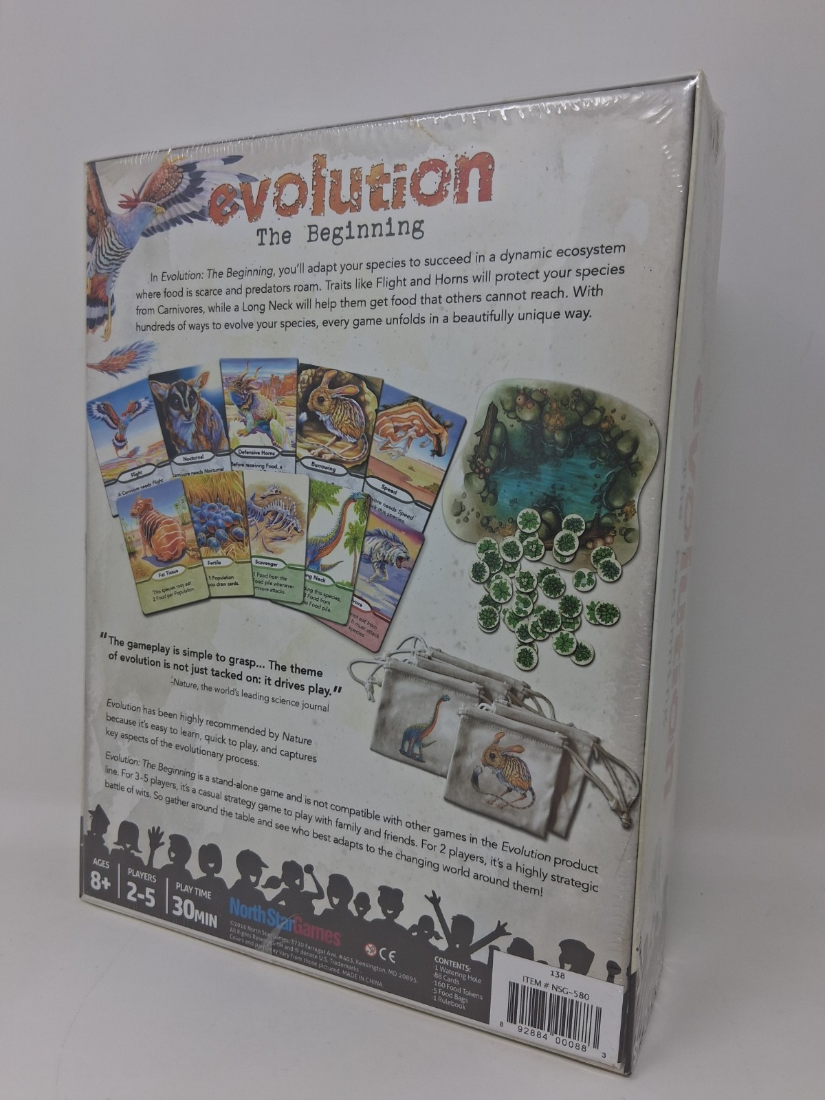 New! SEALED 2016 North Star Games Evolution-The Beginning Board Game Complete