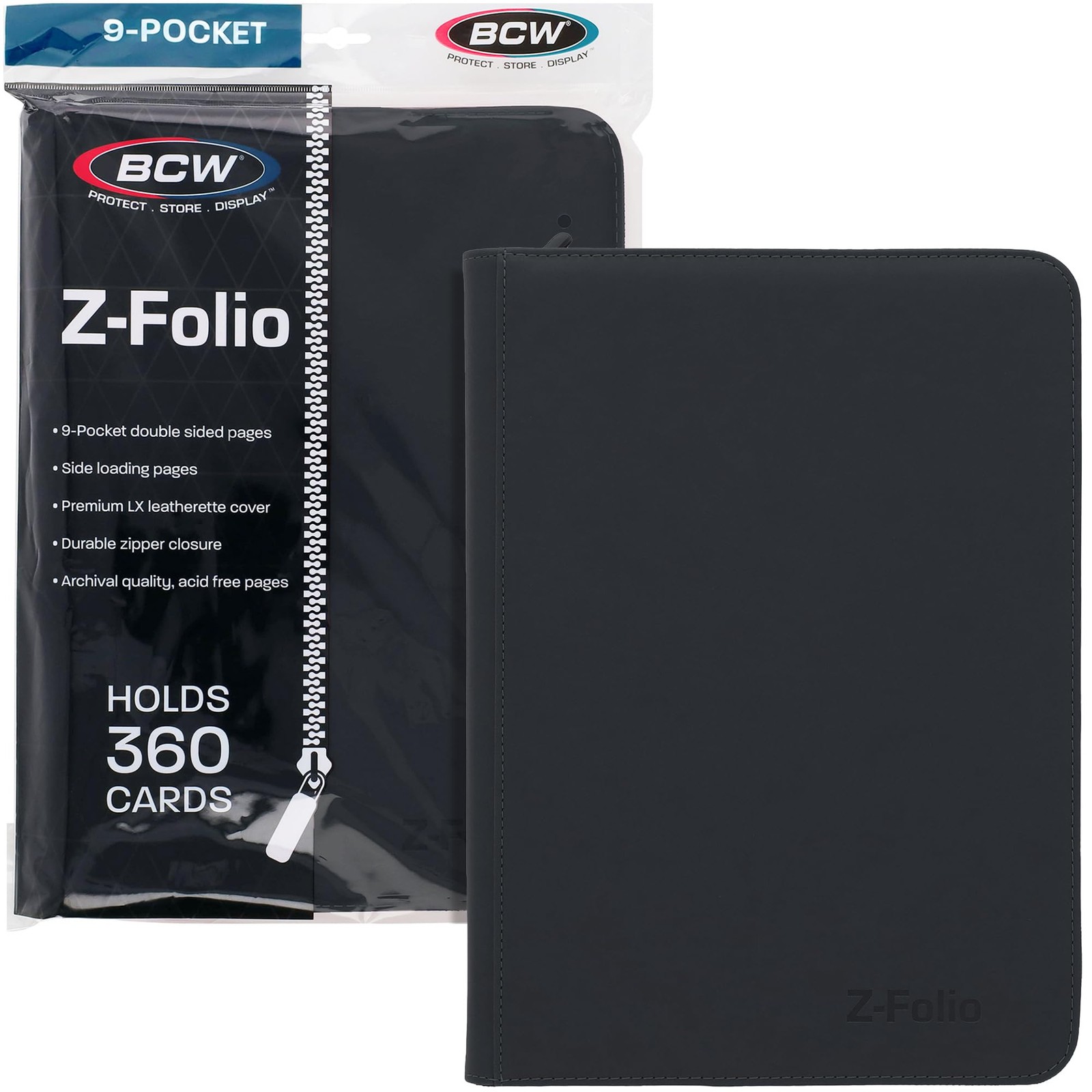 BCW Top Loader Binder | 9-Pocket LX Album | Black 3×4 inches,