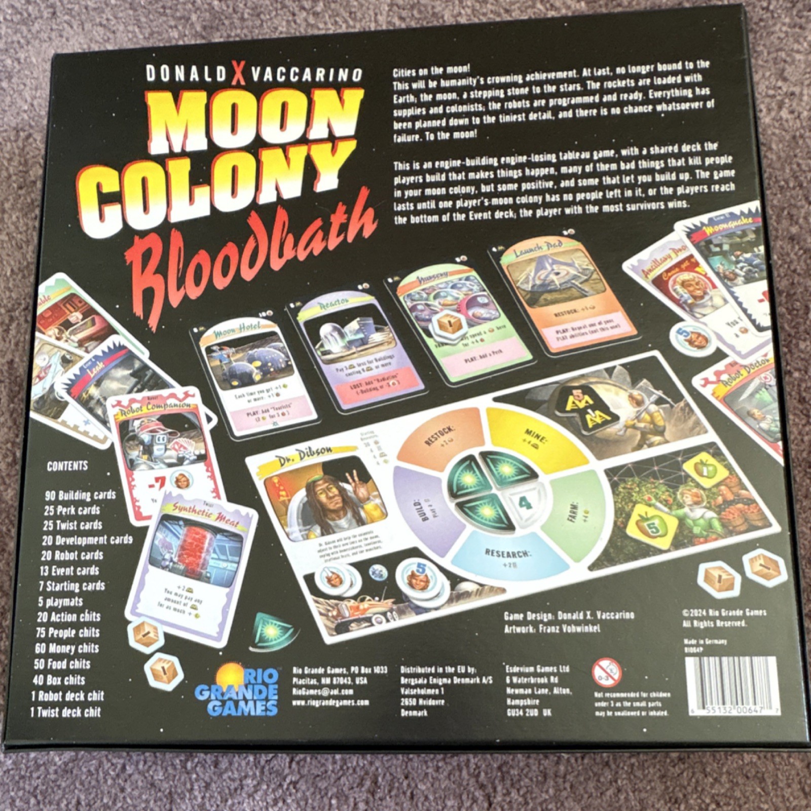 Rio Grande Games Moon Colony Bloodbath Board Game, Sci-Fi, Engine-Building