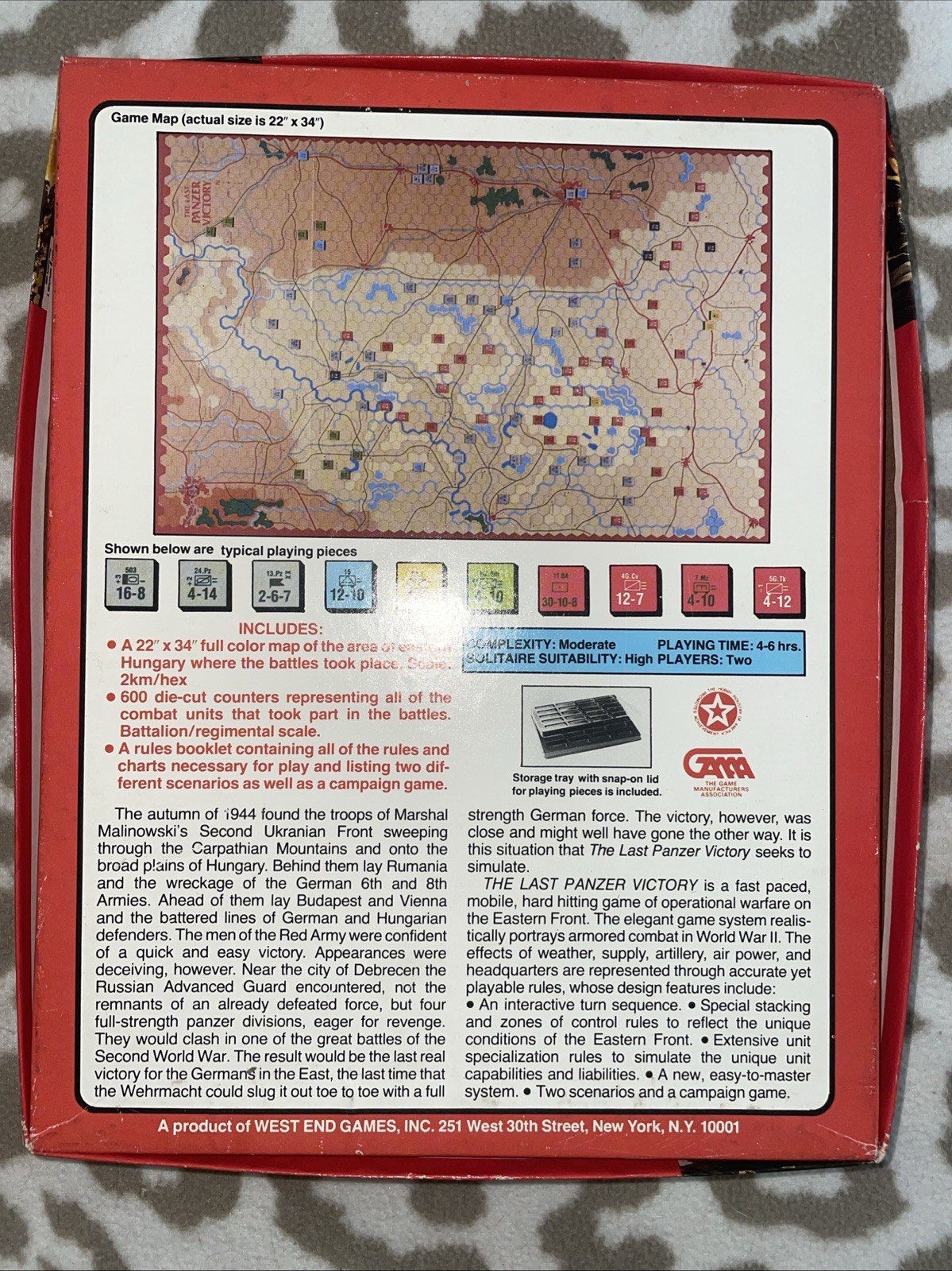 West End Games. 1983. The Last Panzer Victory Debrecen, Hungary 1044. VGC.