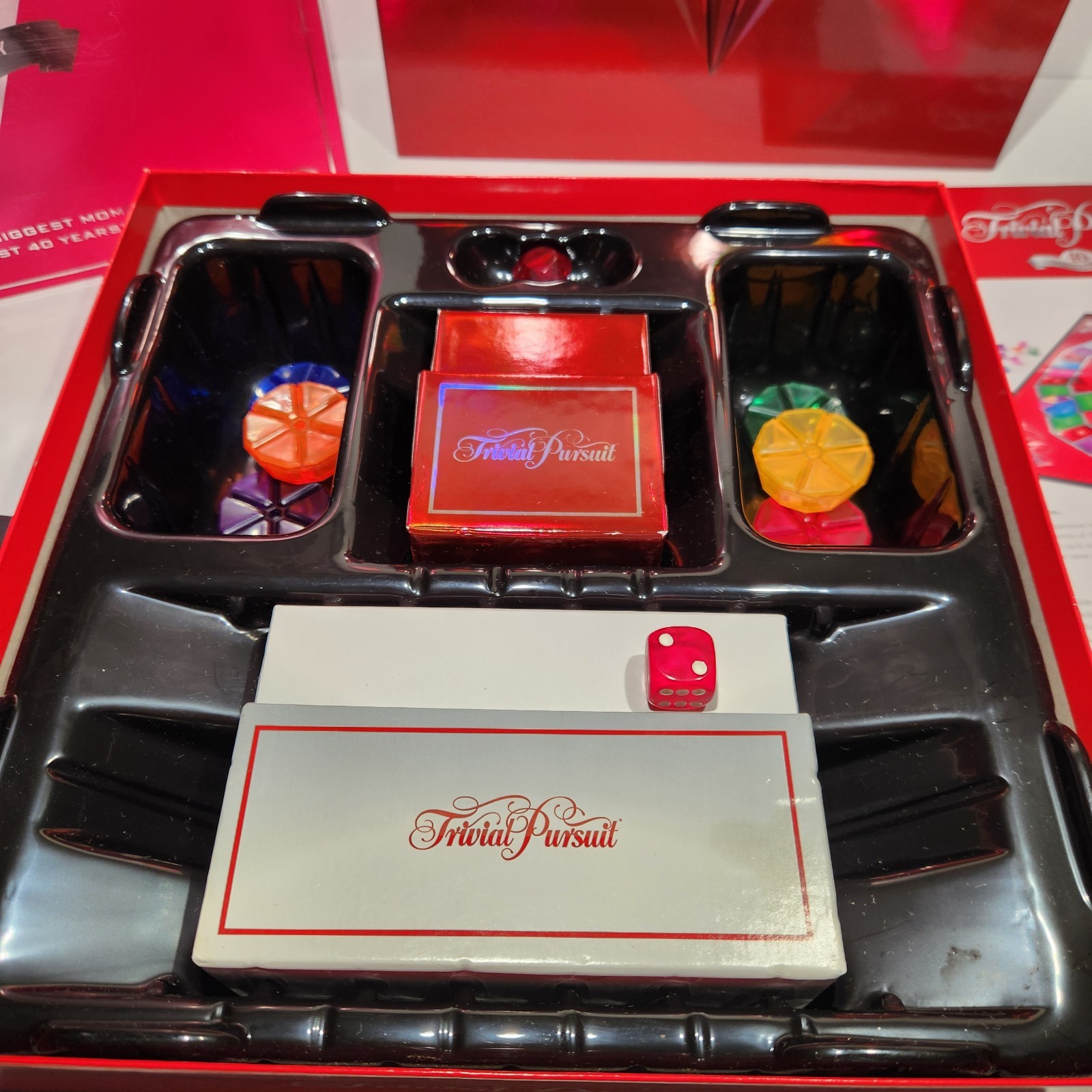Trivial Pursuit Ruby Edition 40th Anniversary Board Game 100% COMPLETE!