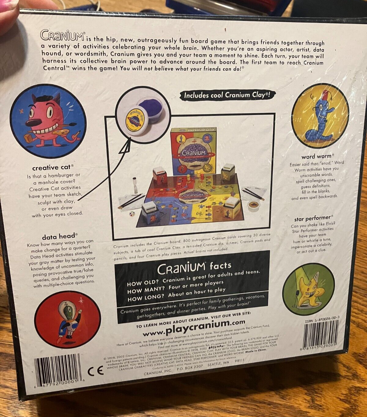 NIP Cranium Board Game For Your Whole Brain Teen & Adult NEW FACTORY SEALED