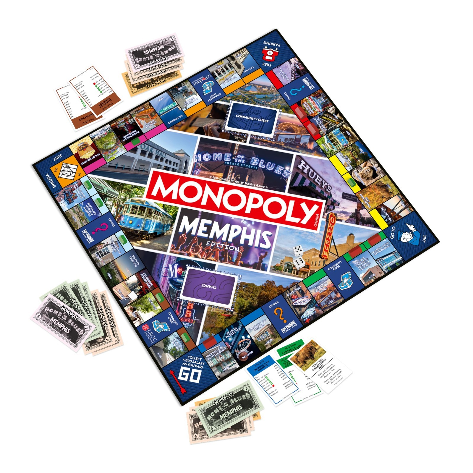 Memphis TN Monopoly Board Game – Family Fun for 2-6 Players, Ages 8+, Game Night