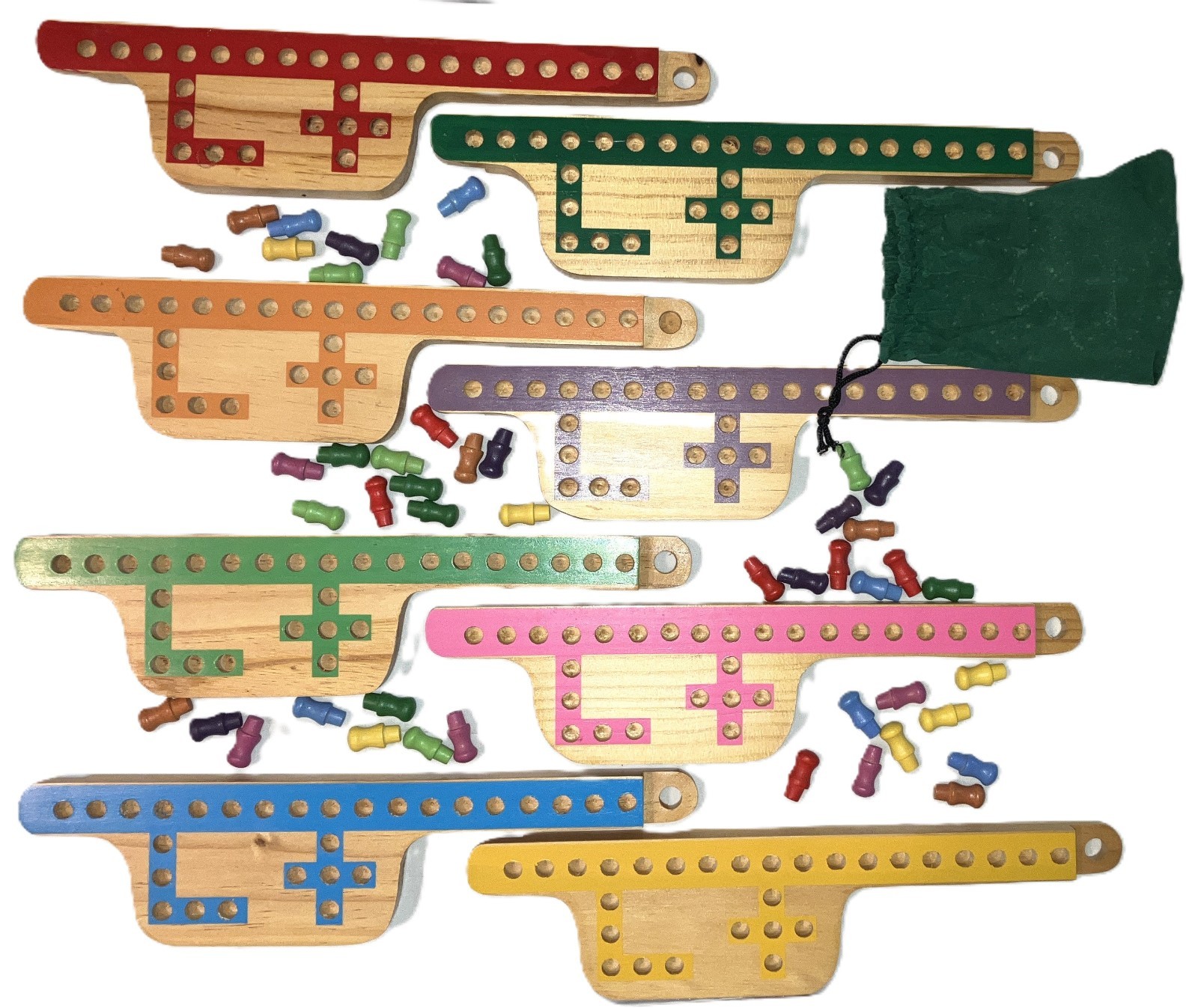 Pegs and Jokers 8 Players Thick Pine Wood Pegs Boards FREE 4 Spl Decks Alu Box