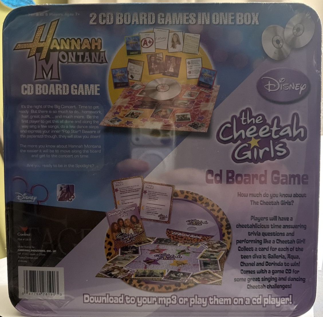 Hannah Montana The Cheetah Girls CD Board Games Disney – 2007 Brand New