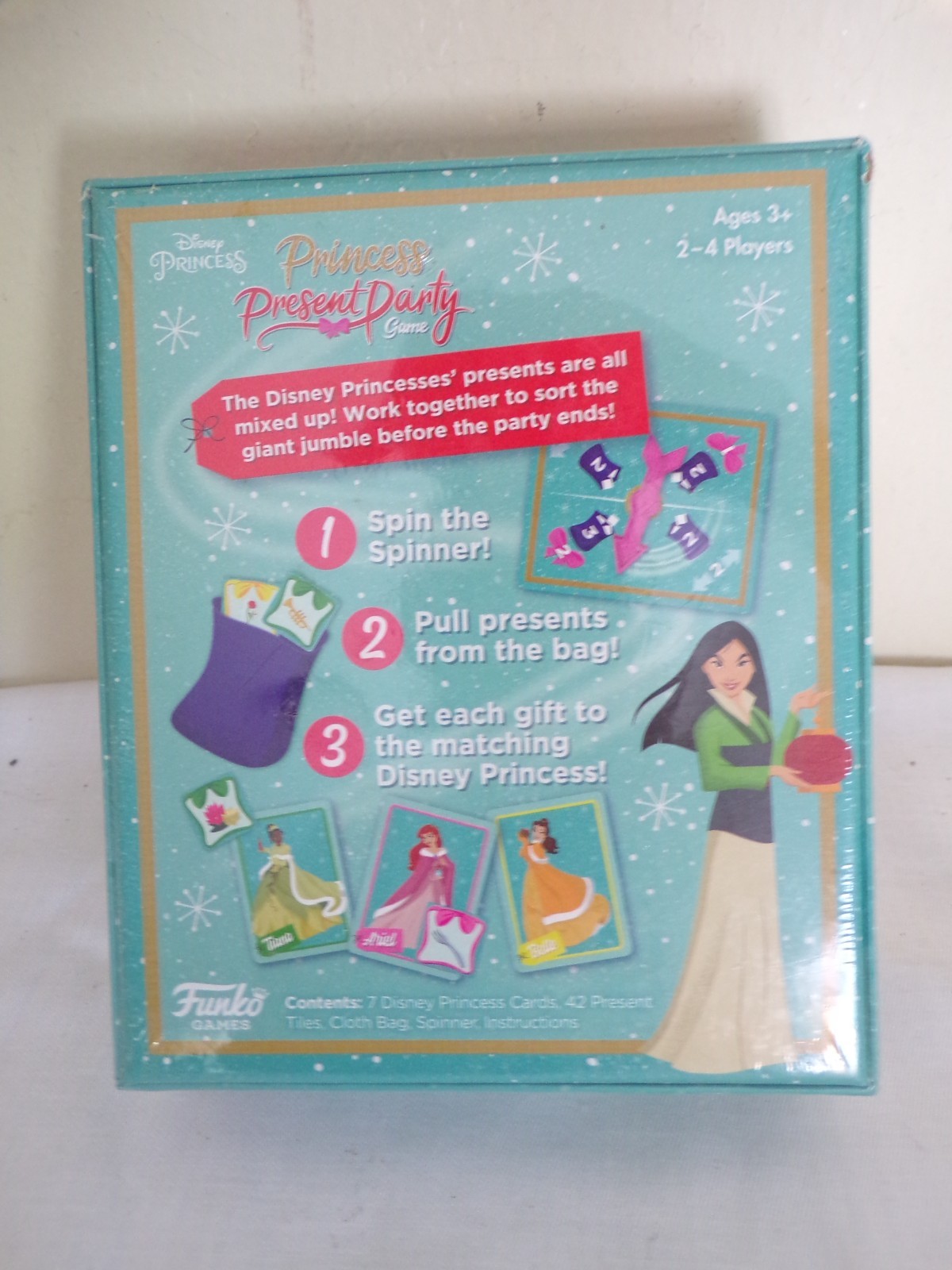 DISNEY PRINCESS – PRESENT PARTY GAME – AGE 3+, 2-4 PLAYERS – NEW & SEALED
