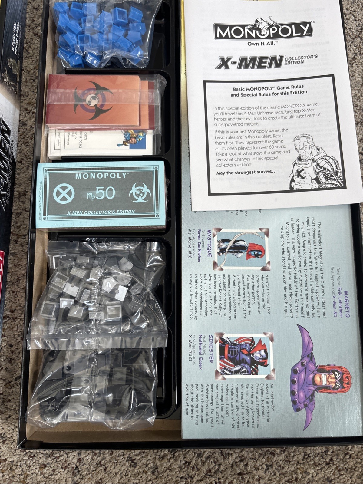 Monopoly X-Men Collector’s Edition Board Game 2000 Hasbro