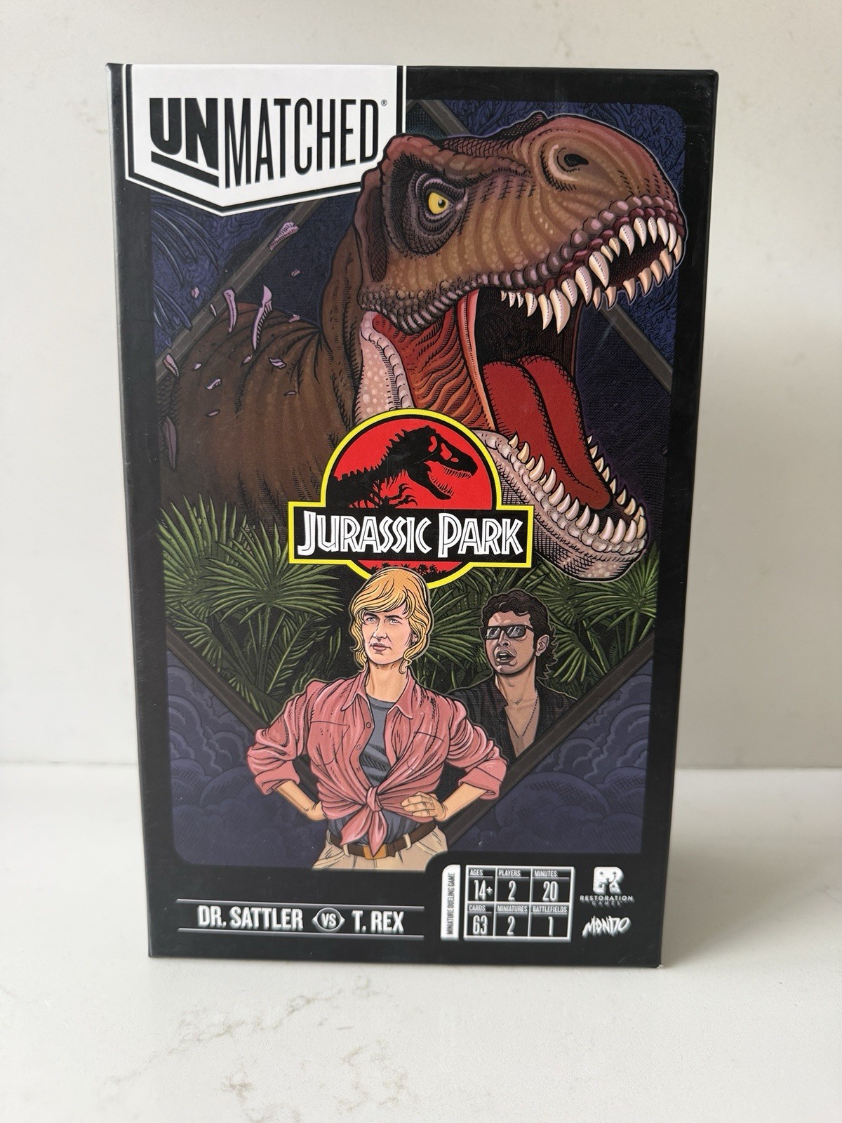 Restoration Games – Unmatched: Jurassic Park – Dr. Sattler VS T.Rex – COMPLETE!