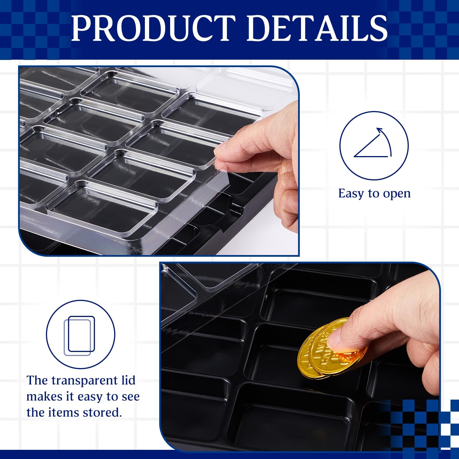 10 Pack Game Piece Counter Trays with Clear Lids Game Board Card Sorting Tray…