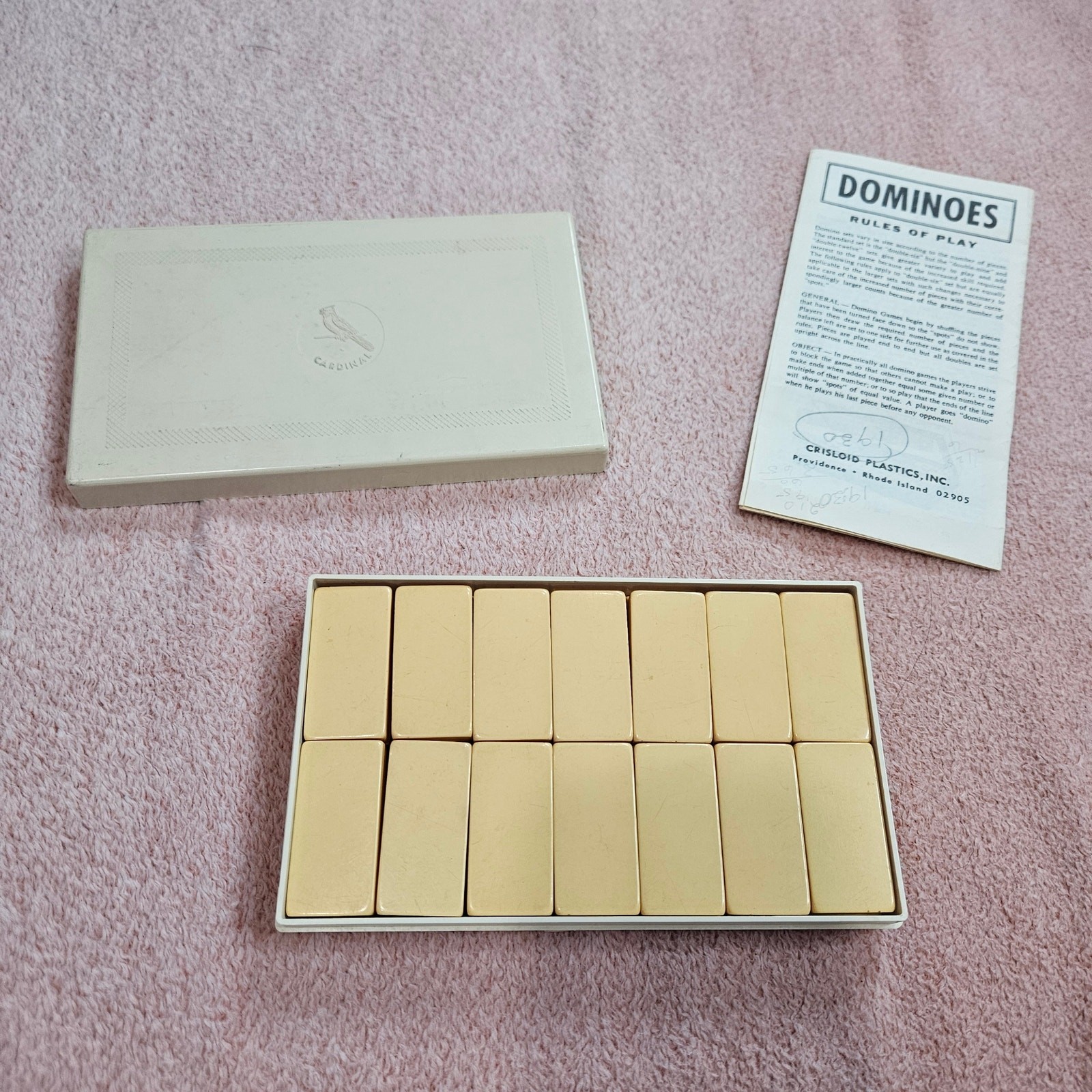 Vintage Cardinal Industries Texas 42 Dominoes Set (Double 6)