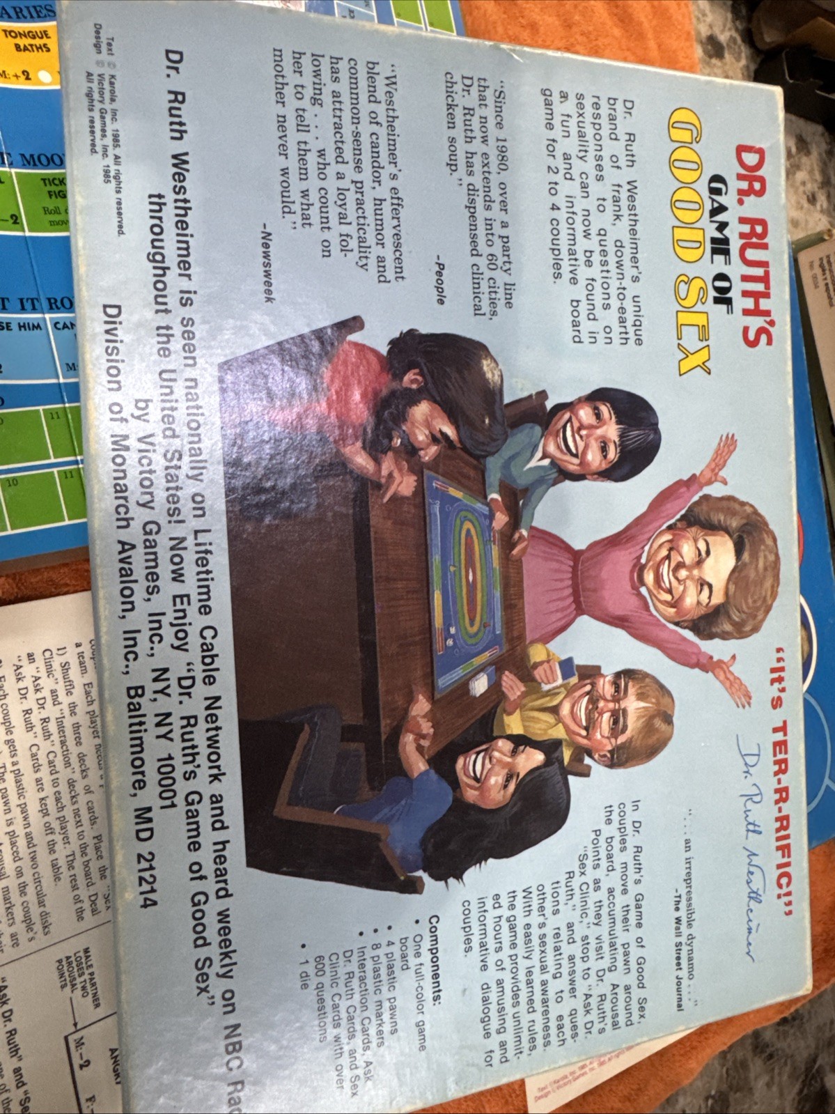 Dr Ruth’s Game Of Good Sex 1985 Vintage For 1-2 Couples Great Condition Complete