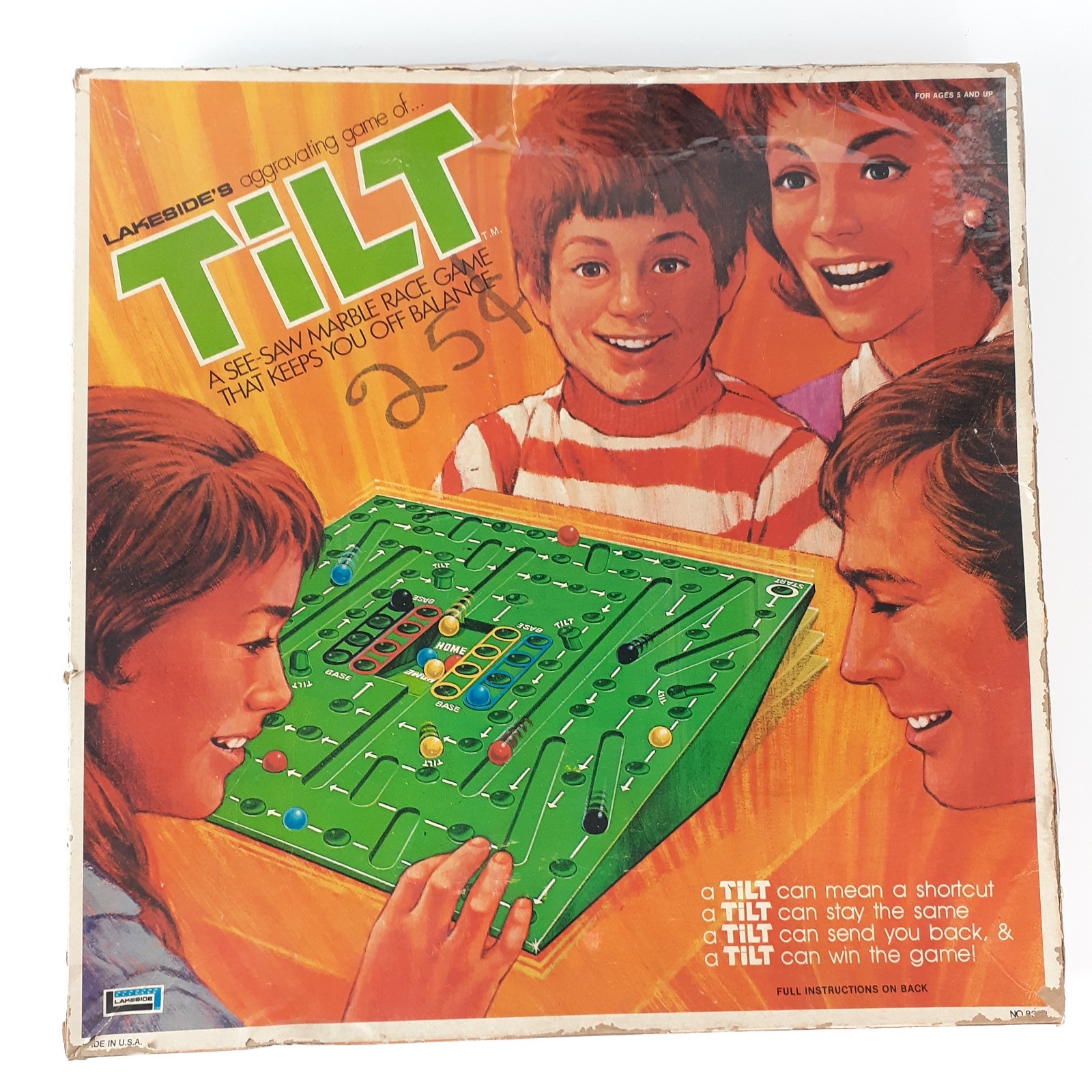 Lakeside’s TILT See-Saw Marble Game Vintage 1974 No. 8334 USA No Marbles