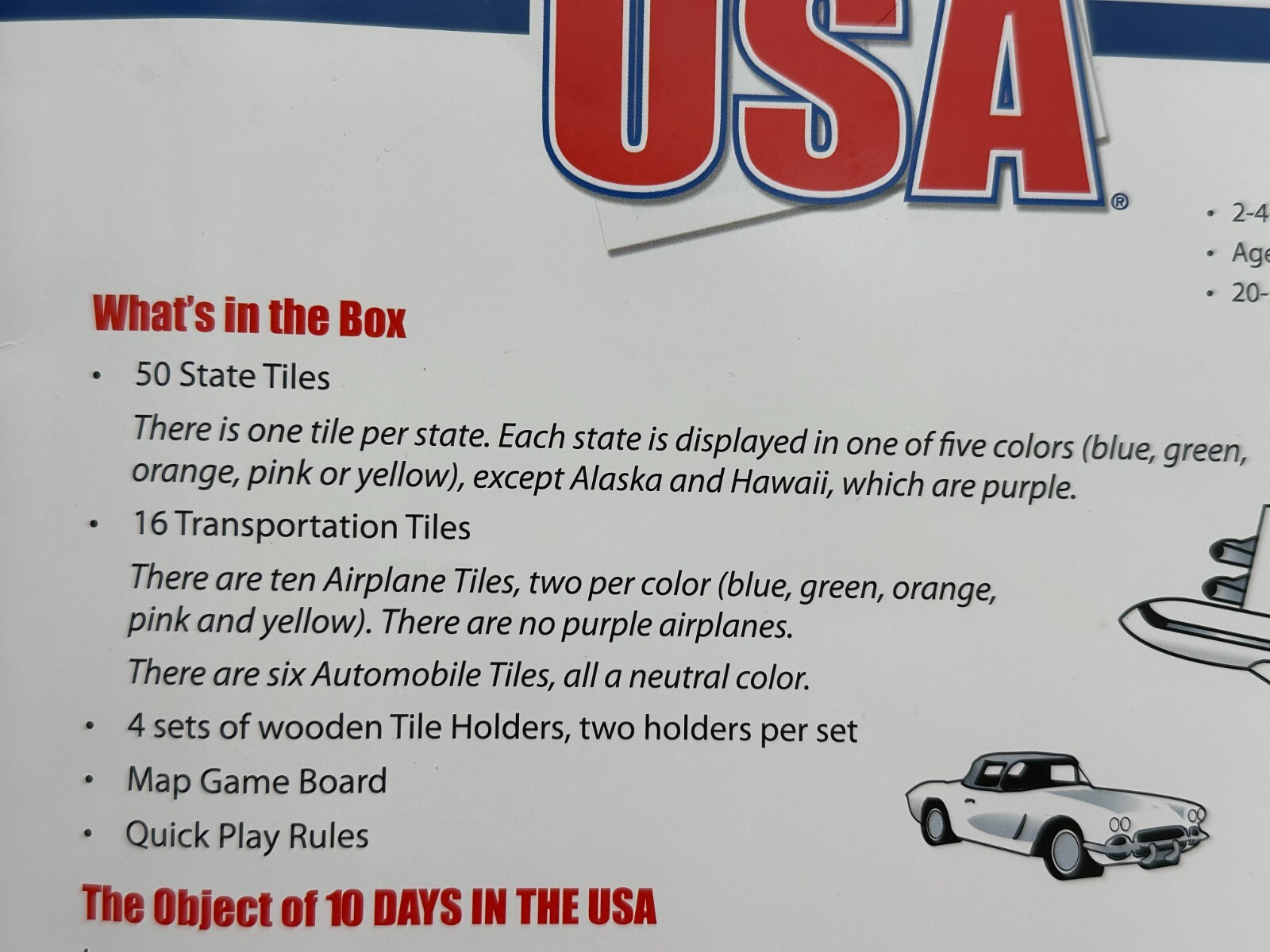10 Days in the USA – Out of the Box – Excellent Condition 100% Complete 2007