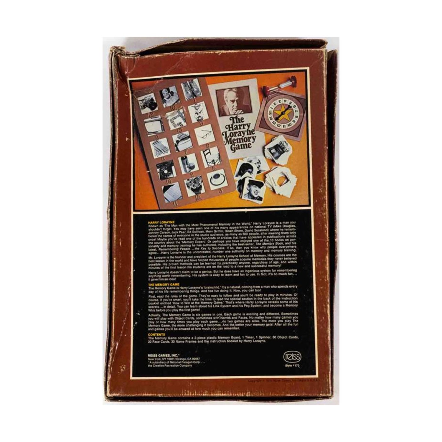 Reiss Boardgame Harry Lorayne Memory Game Box Fair/EX