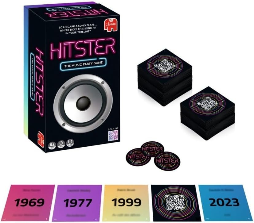 Hitster Music Game: 300+ Iconic Tracks, Perfect for Adult & Family Game Nights