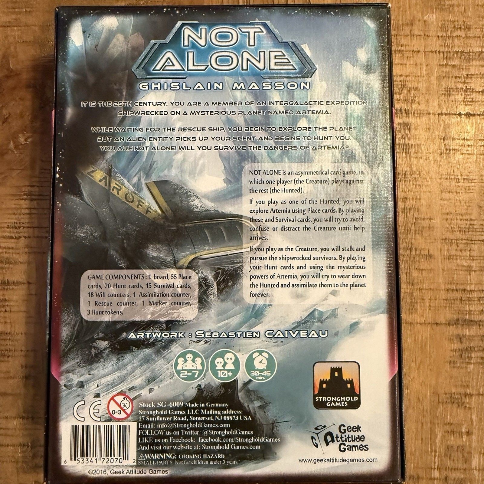 Not Alone by Ghislain Masson Geek Attitude Stronghold Games Complete A+ 2016