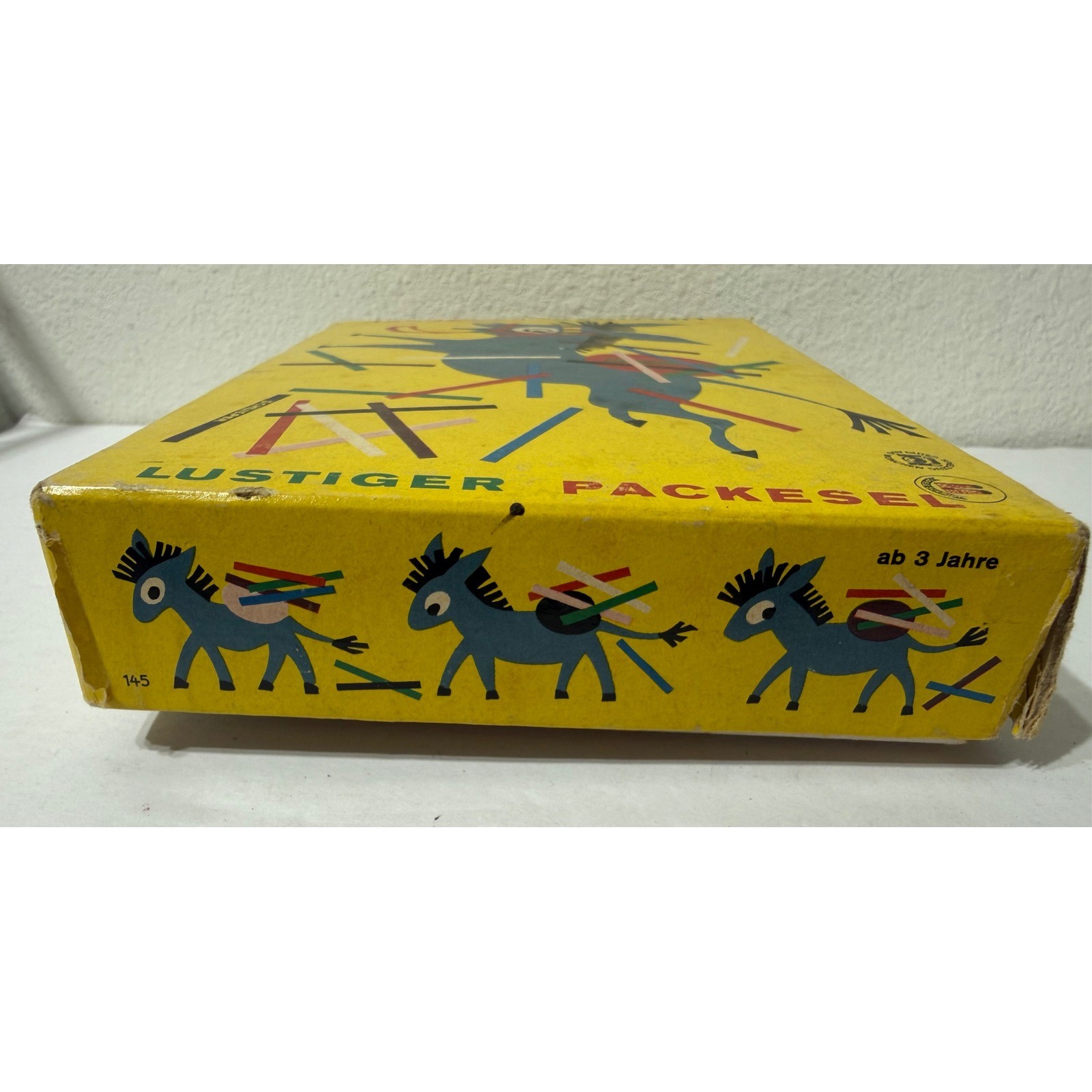 Vintage Lustiger Packesel Spiele Schmidt Wooden Donkey Stacking Game W. Germany