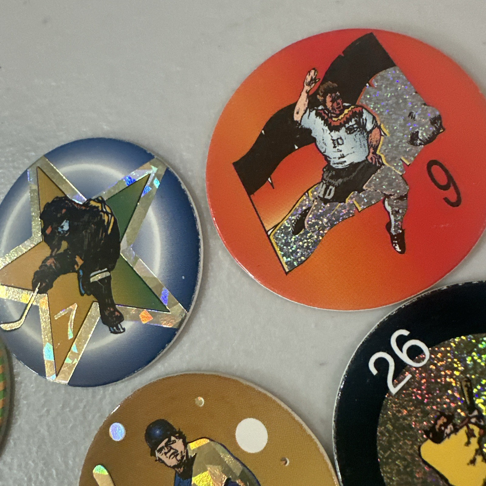 Lot Of 38 Sports Pogs Non Branded Milk Caps Doubles Will Be Red 90’s Vintage