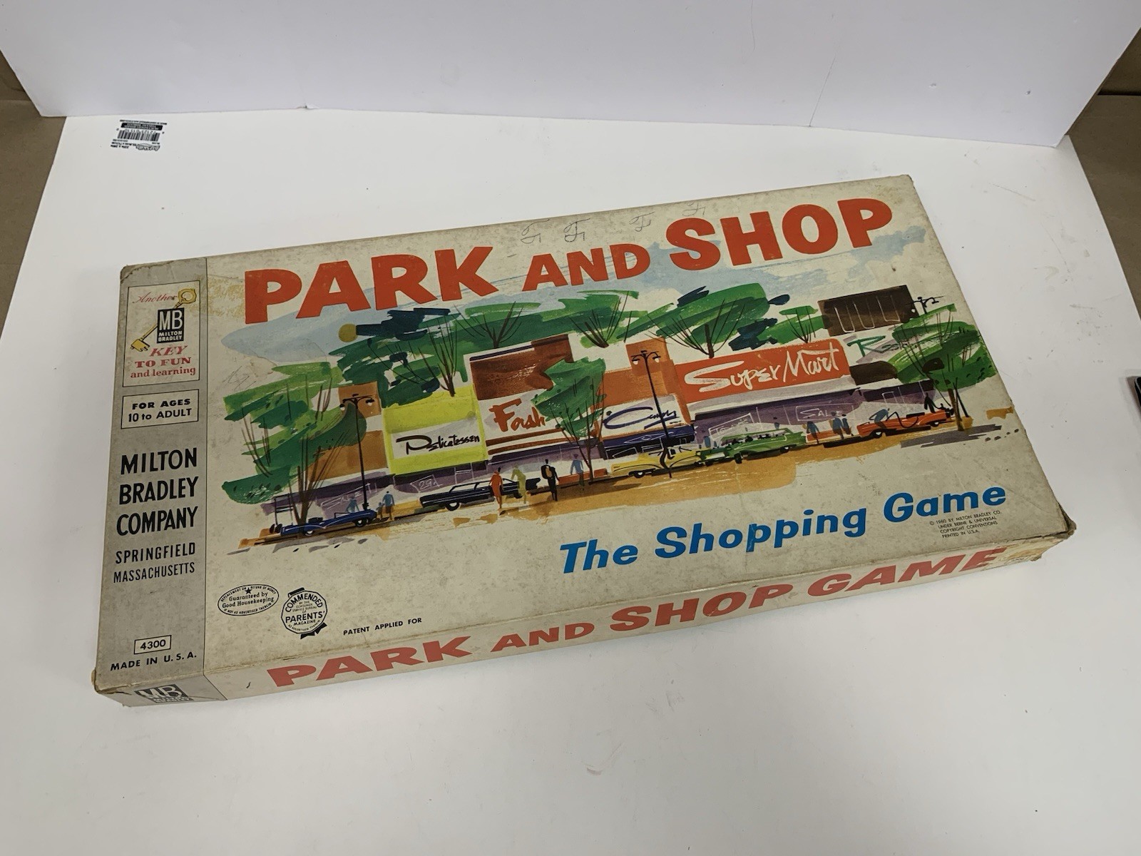 Vintage 1953 1960 Park And Shop Milton Bradley Board Shopping Game 4300 Complete