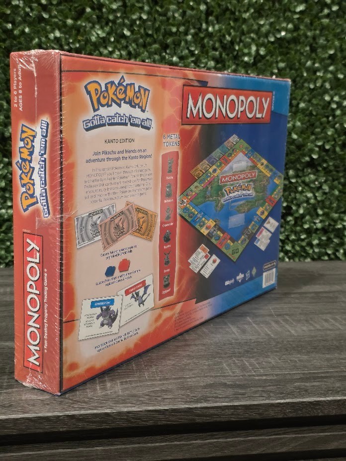 Monopoly Pokemon Kanto Edition Board Game with 6 Metal Tokens – New Sealed
